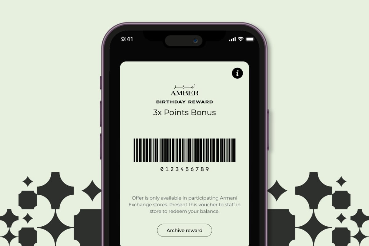 Amber birthday reward in the app