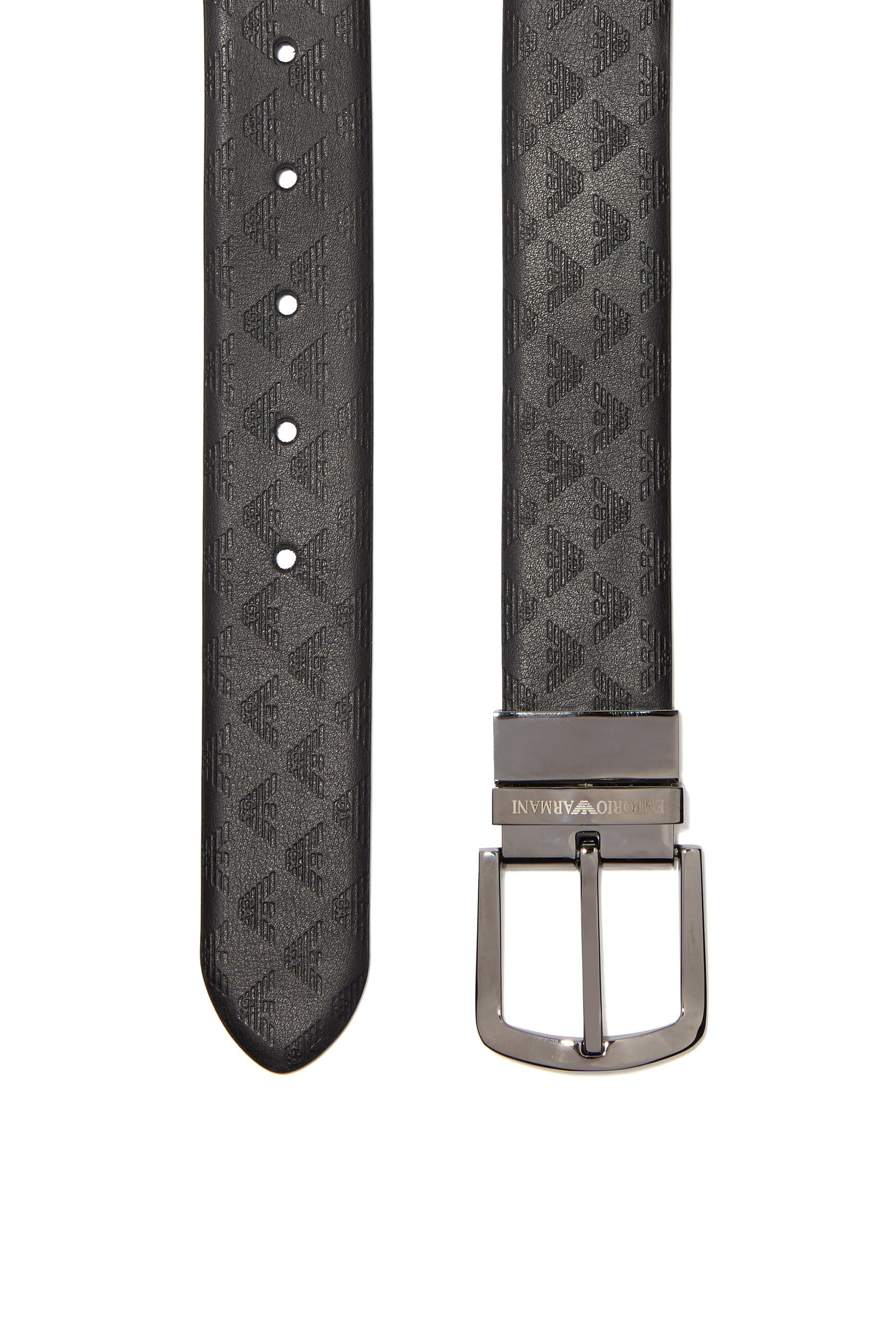 All-Over Logo Reversible Leather Buckle Belt