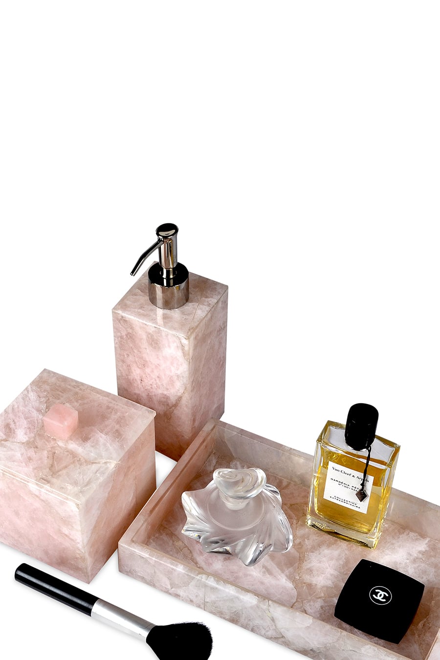 Taj Rose Quartz Waste Basket