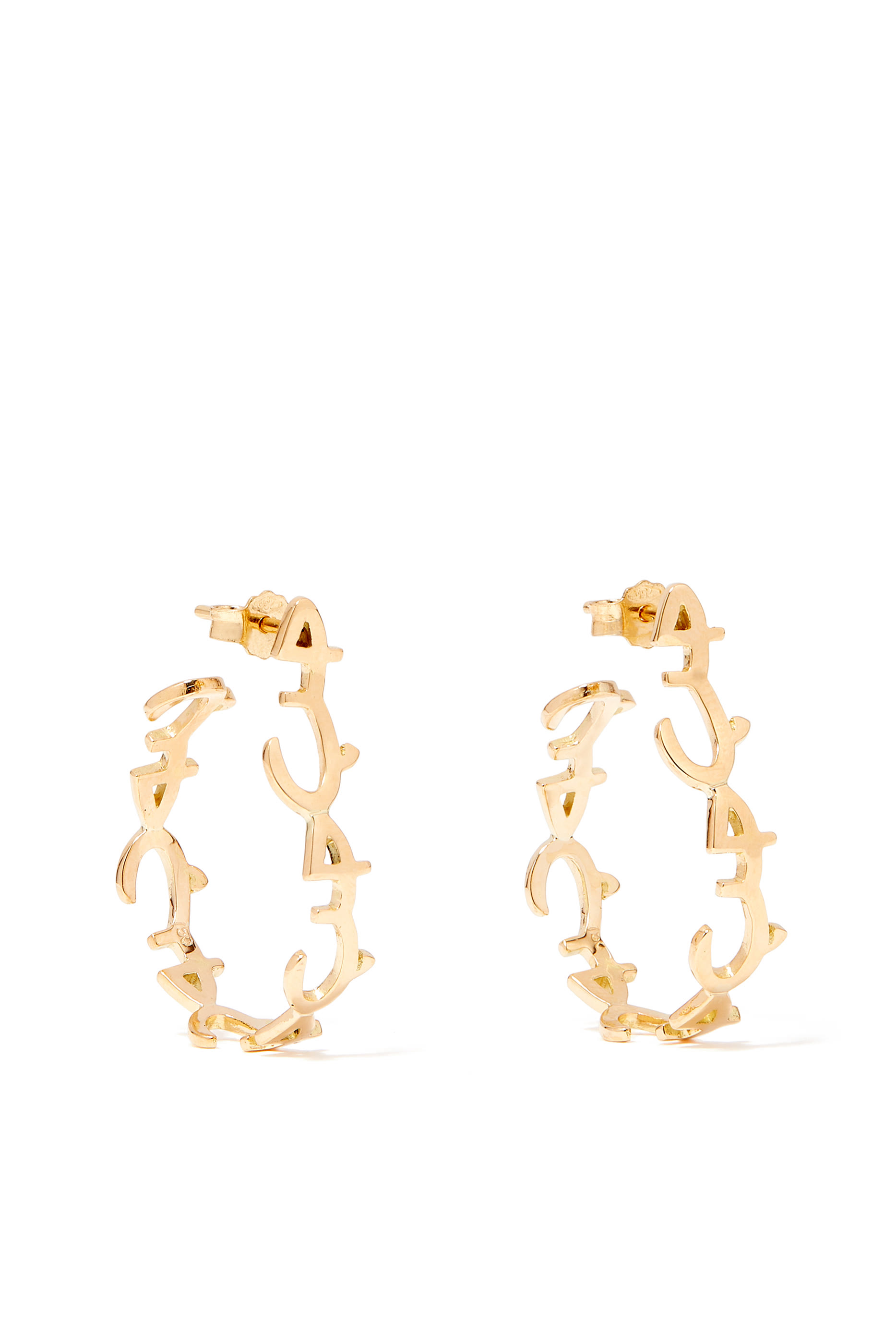 Hobb/Love Earrings, 18k Yellow Gold