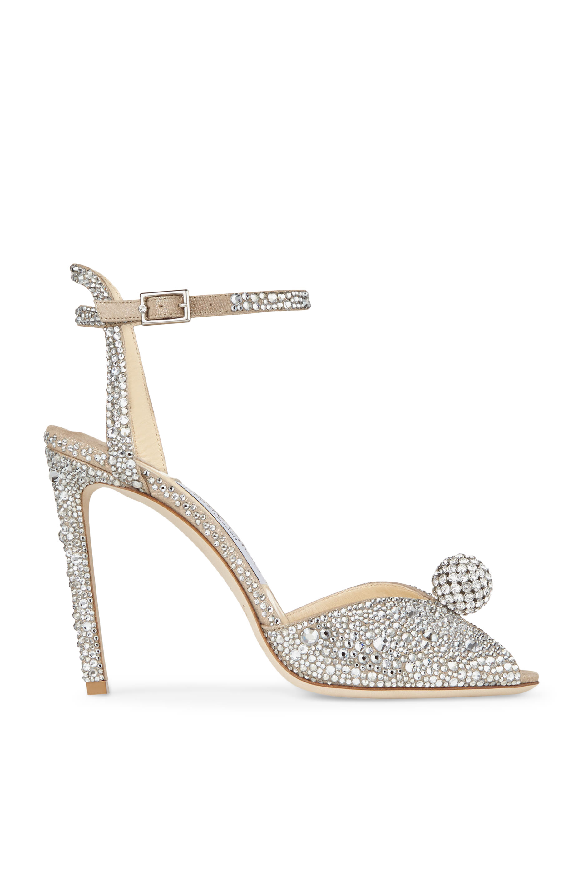 Sacora 100 Suede Sandals with Hotfix Crystals and Sphere Detail