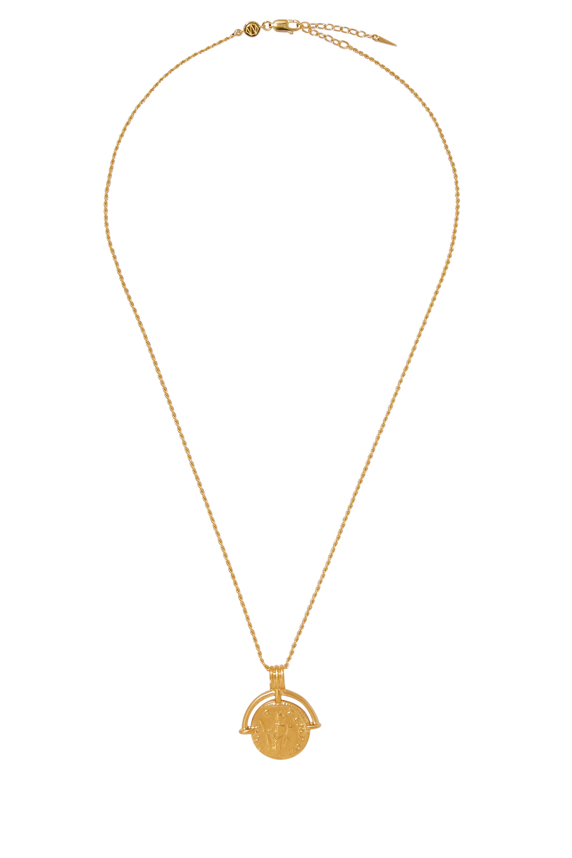 Lucy Williams Medium Engravable Roman Arc Coin Necklace