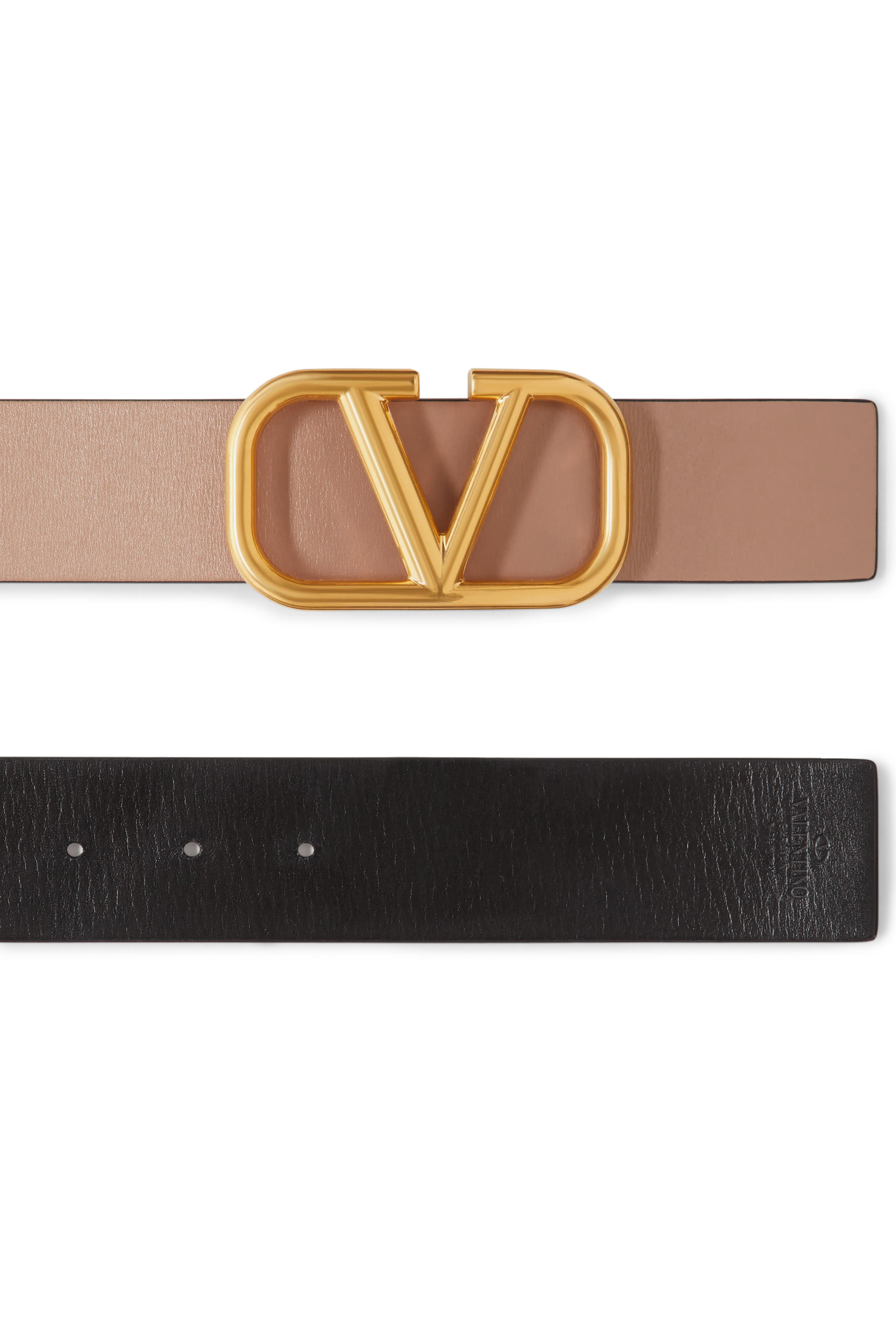 V Logo Buckle Belt