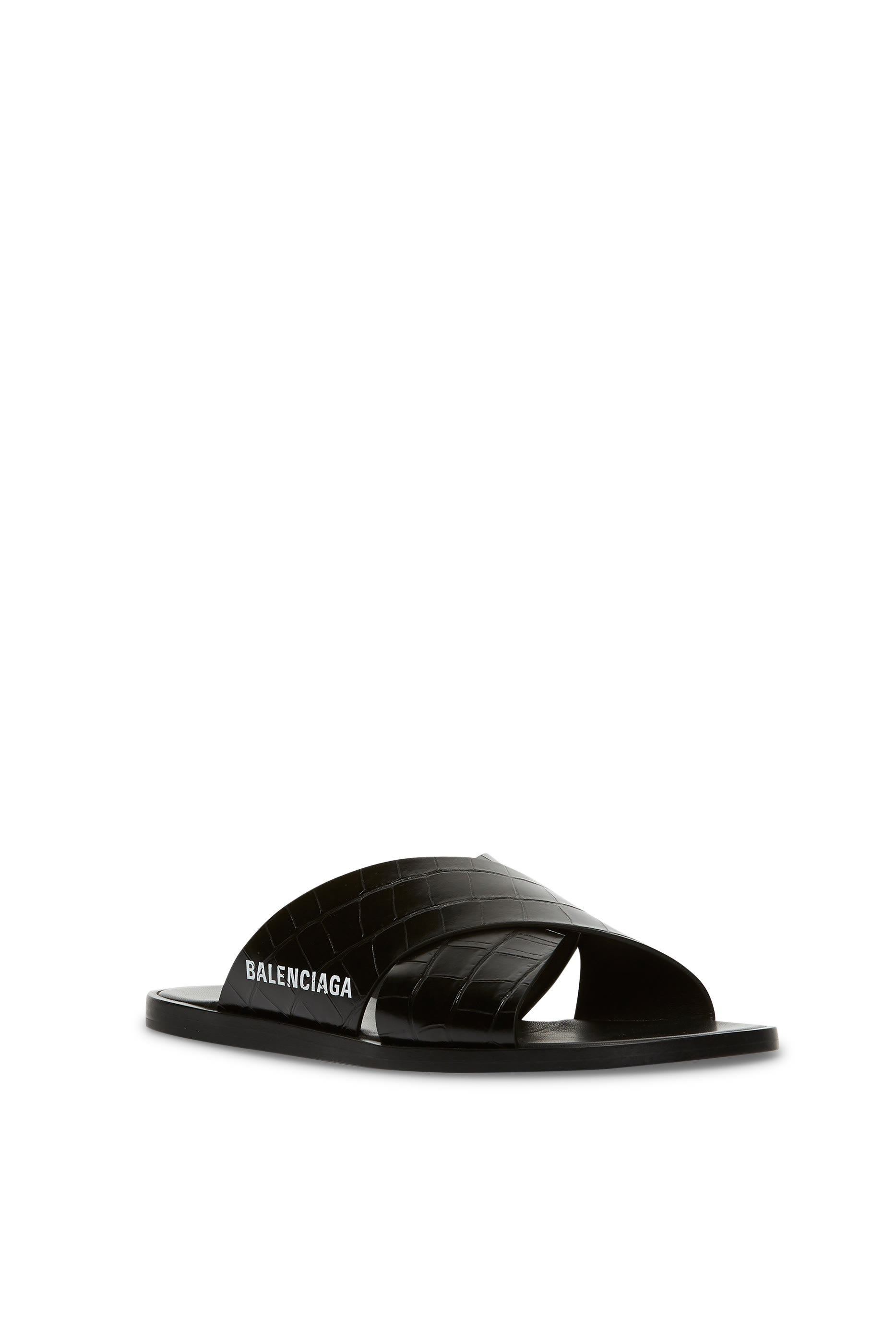 Croc-Embossed Cosy Sandals