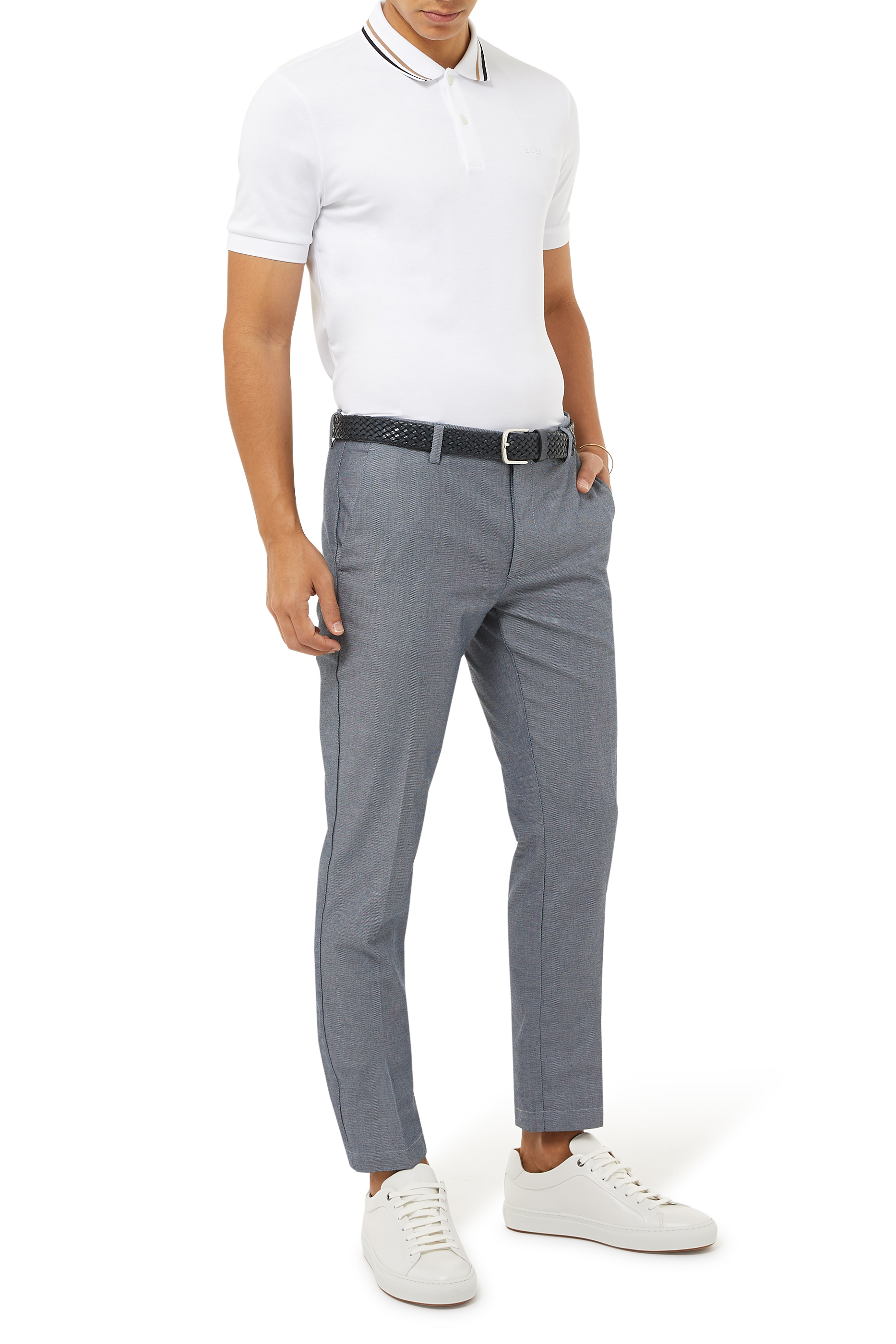 Striped Collar Polo