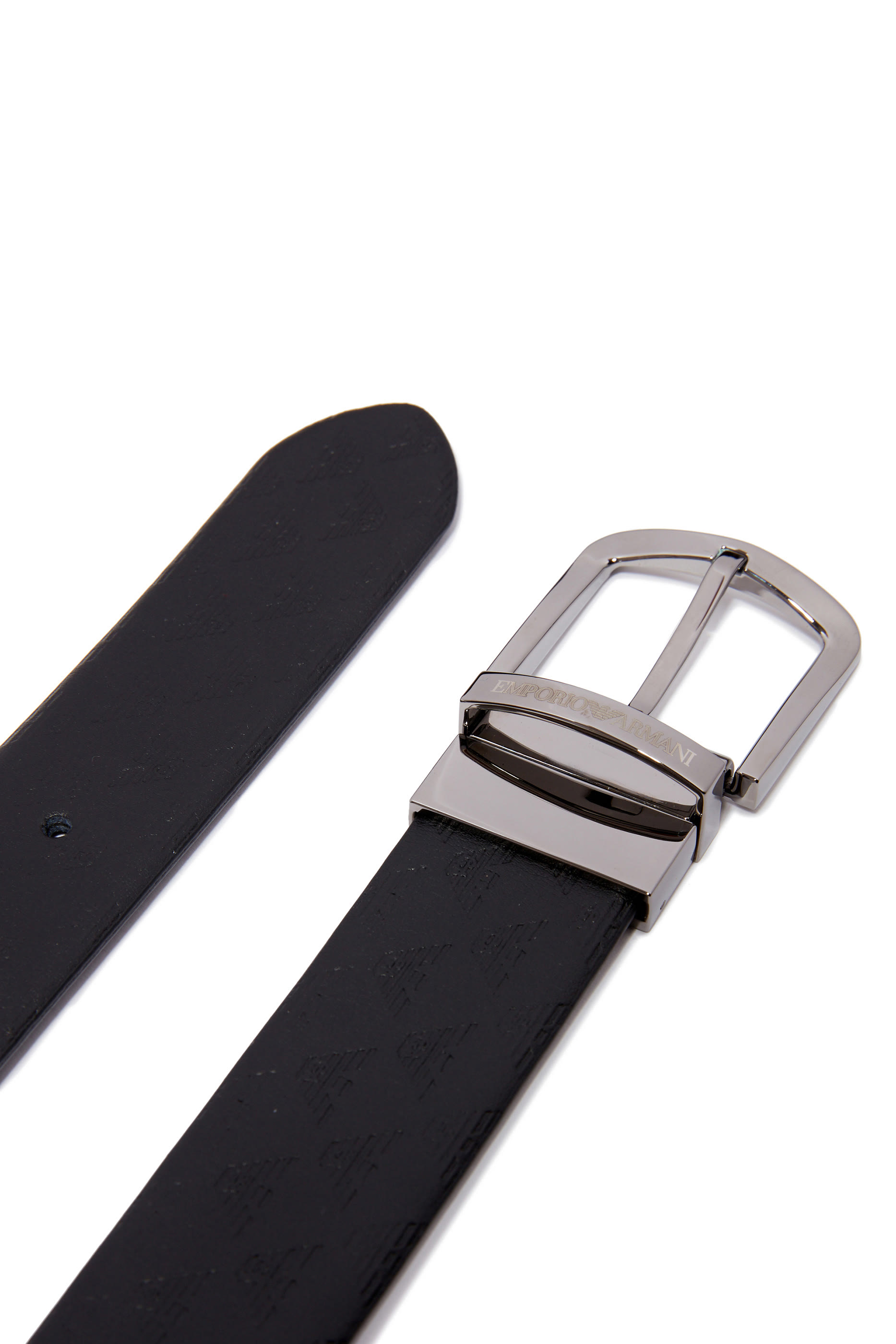 All-Over Logo Reversible Leather Buckle Belt