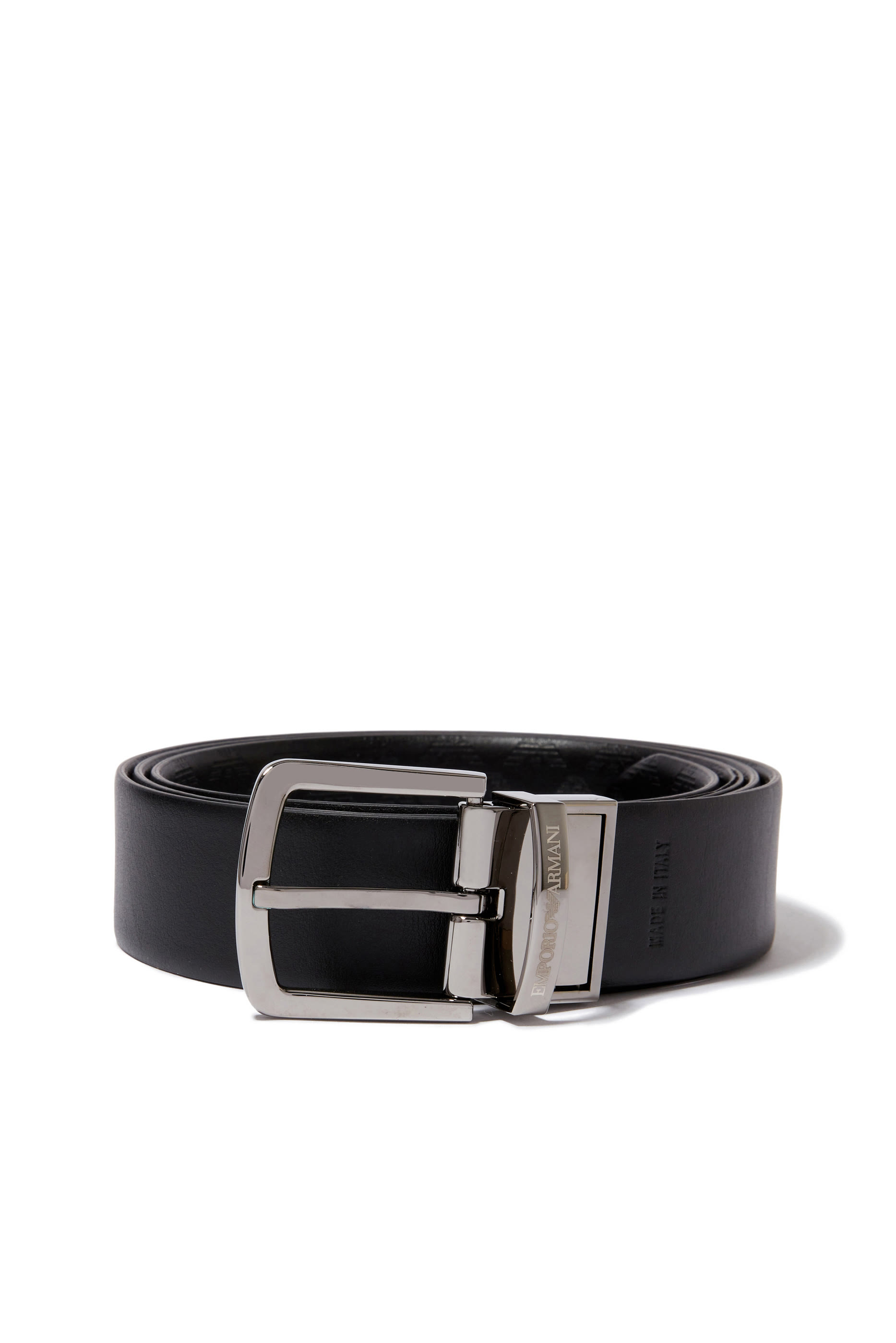 All-Over Logo Reversible Leather Buckle Belt