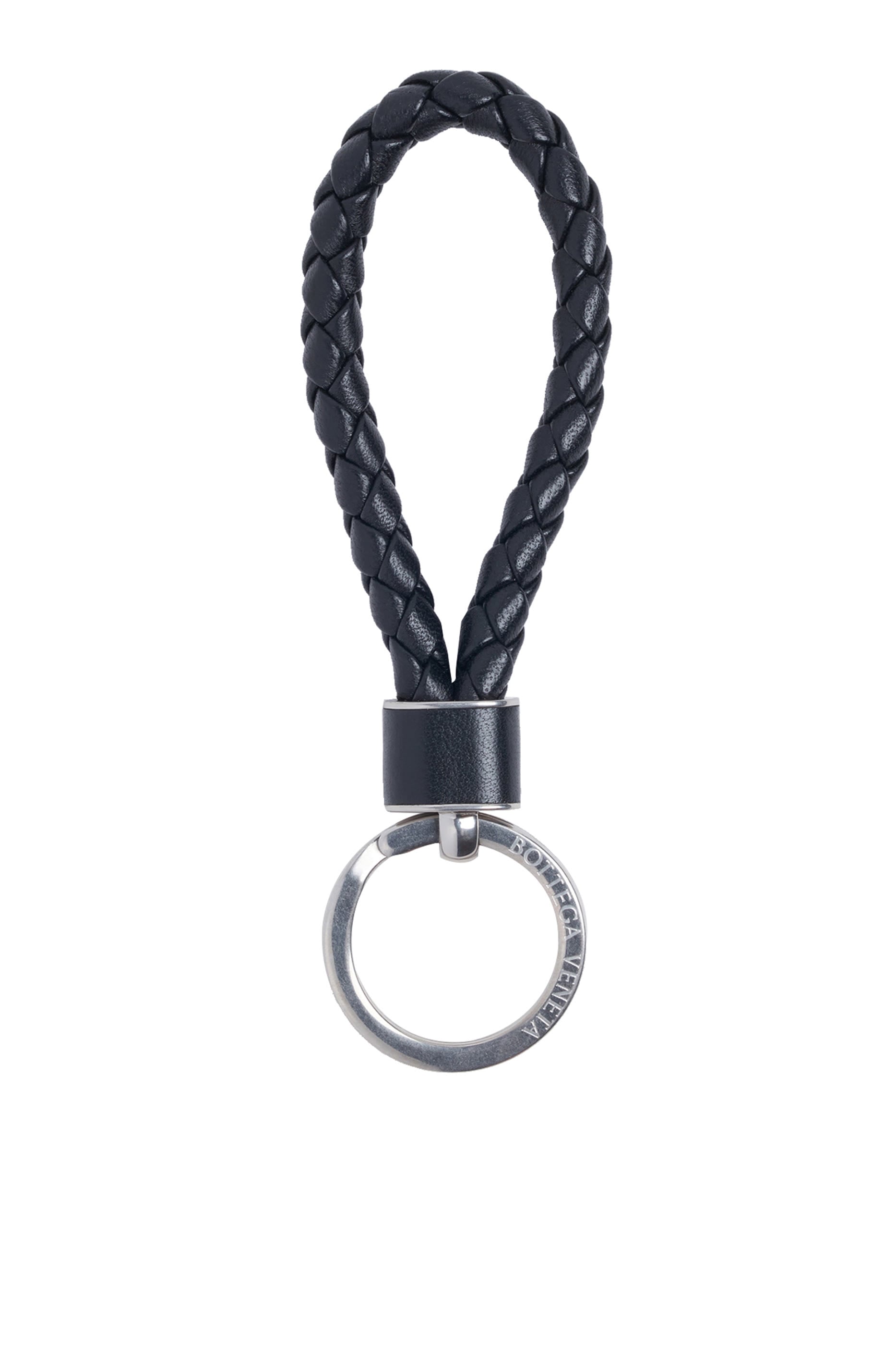 Intrecciato Leather Keyring