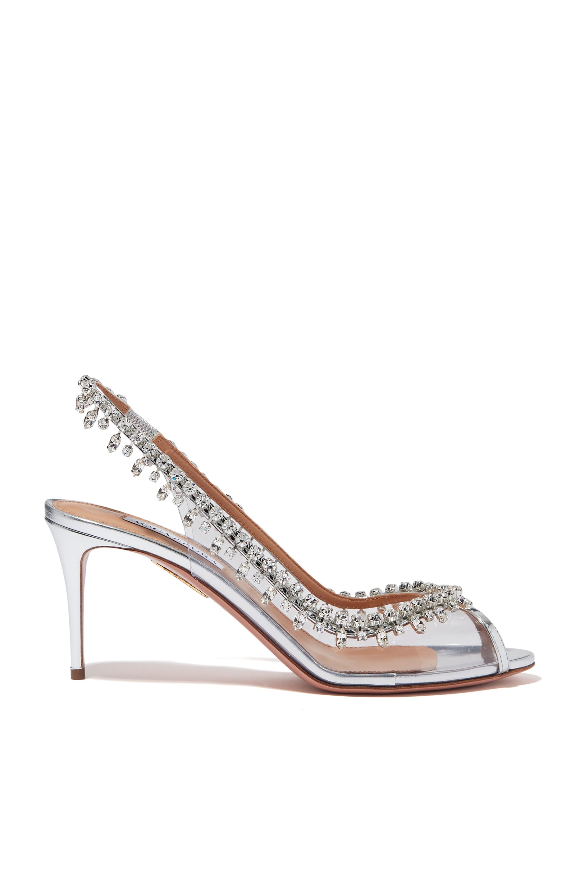 Temptation 75 Crystal Plexi Slingback Pumps