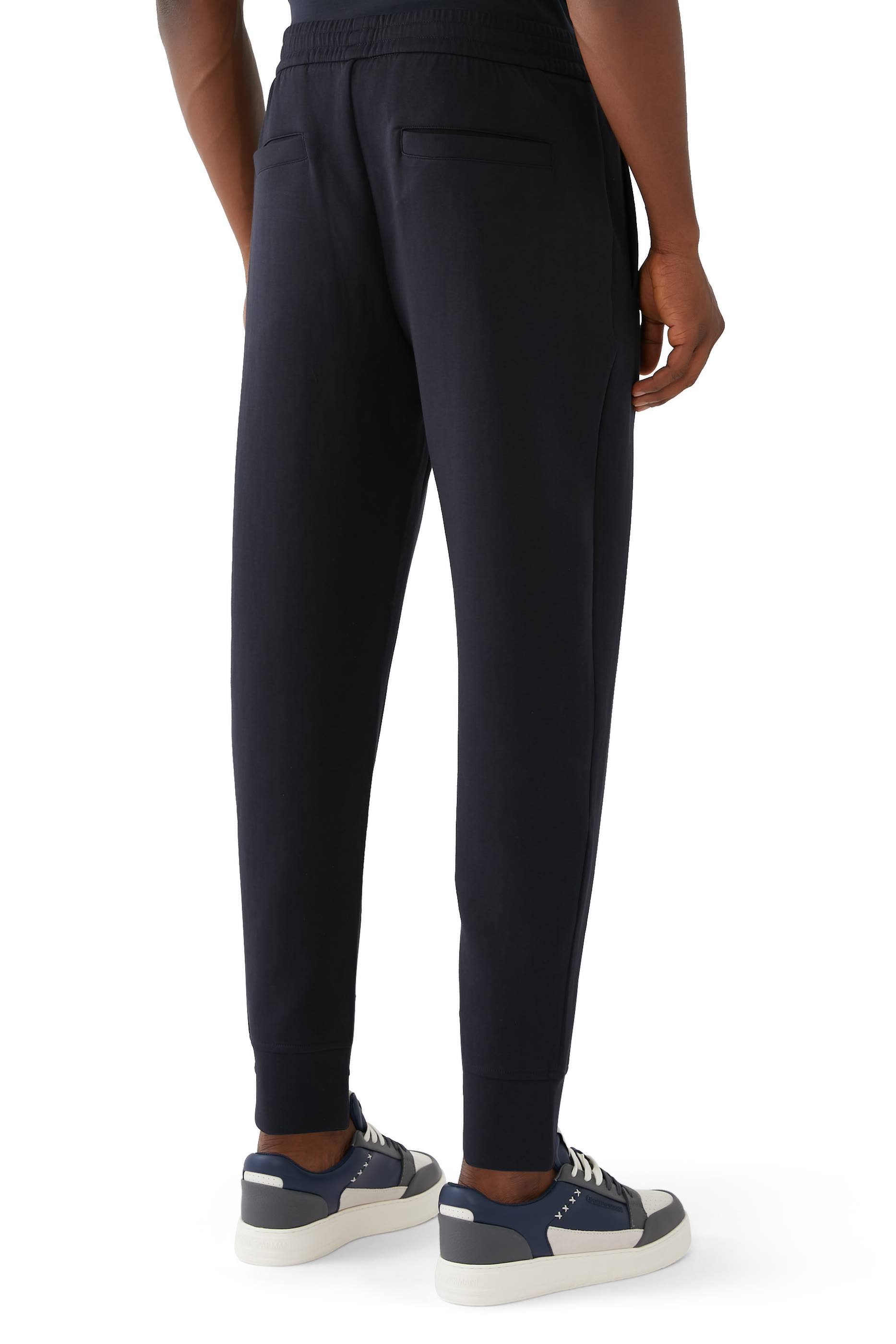 Embossed Embroidered EA Logo Double-Jersey Joggers