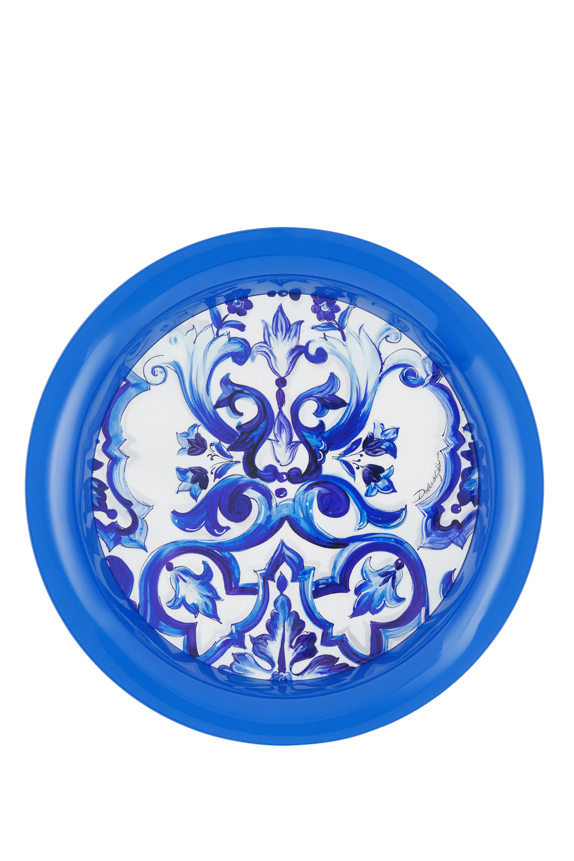 Blu Mediterraneo Round Metal Tray