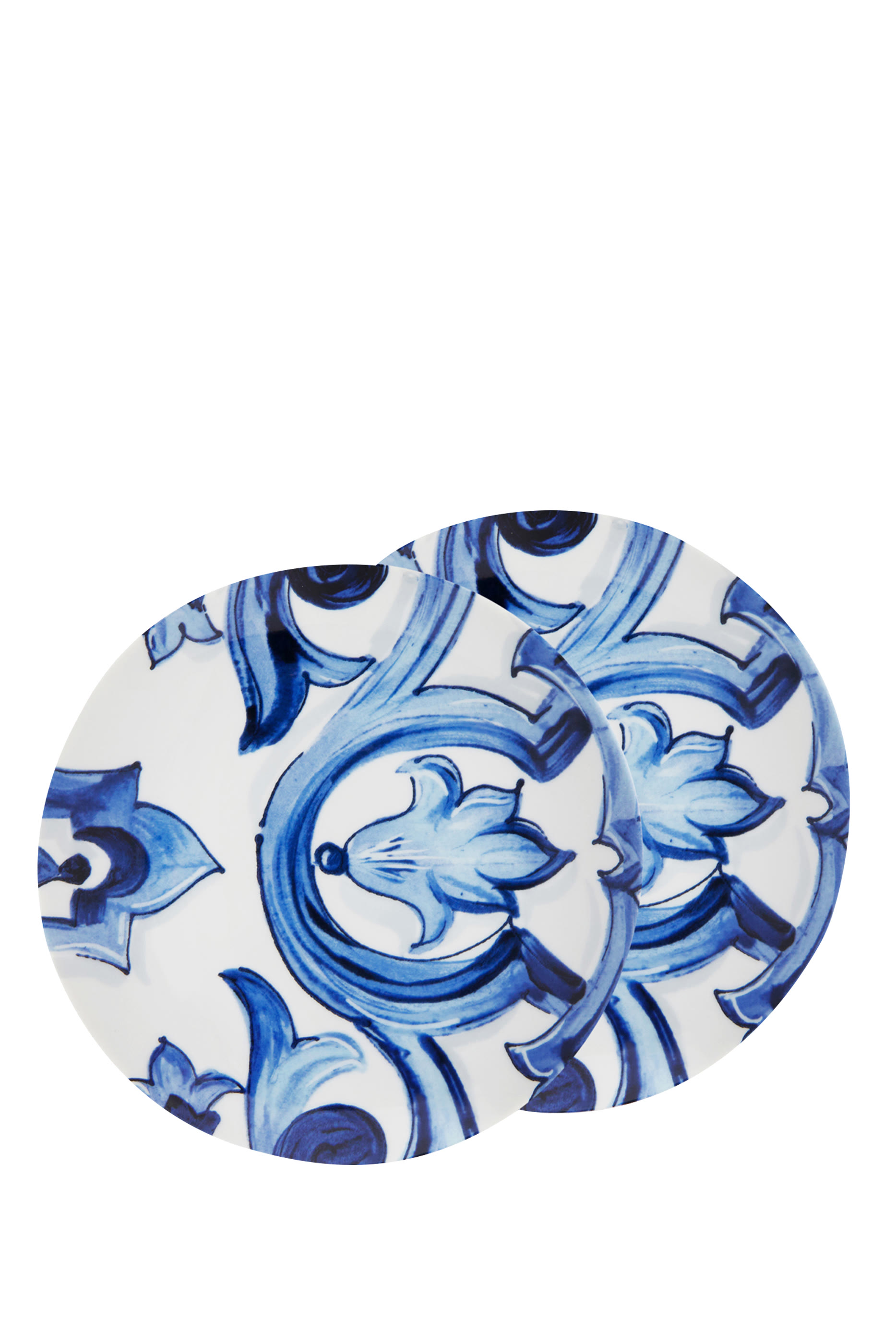 Fiore Blu Mediterraneo Bread Plates, Set of 2