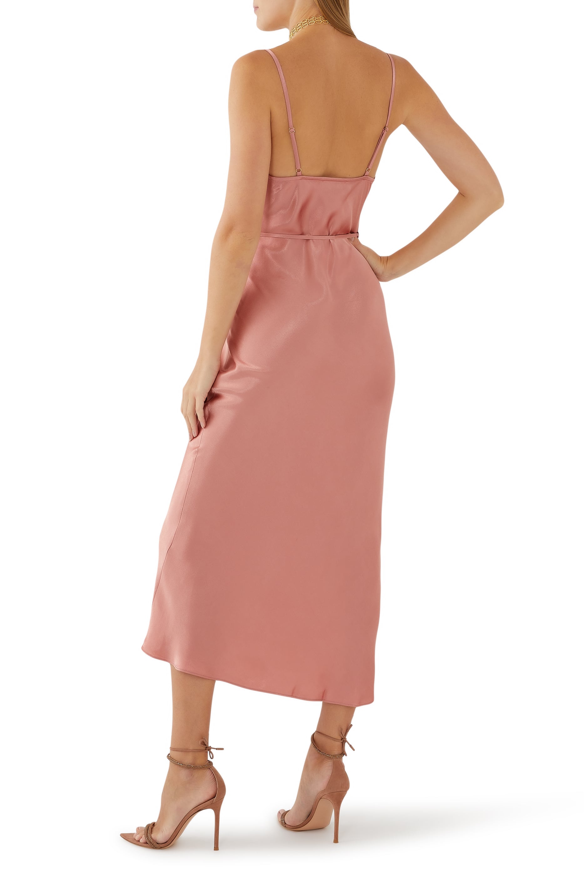 La Lune Bias Cowl Midi Dress