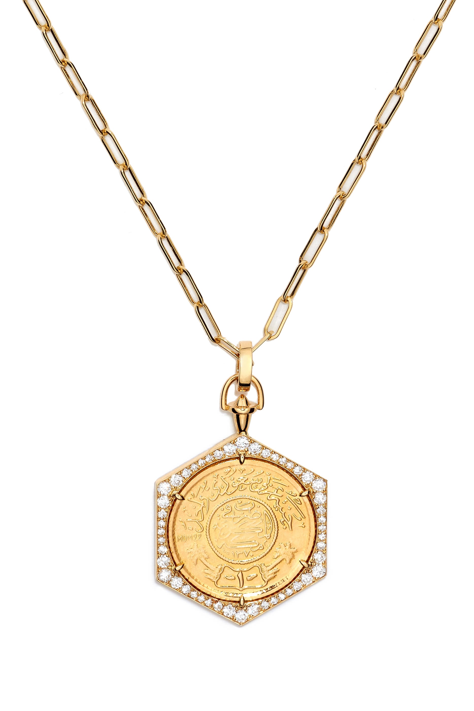 Ginea Necklace, 22k & 18k Yellow Gold with Diamonds