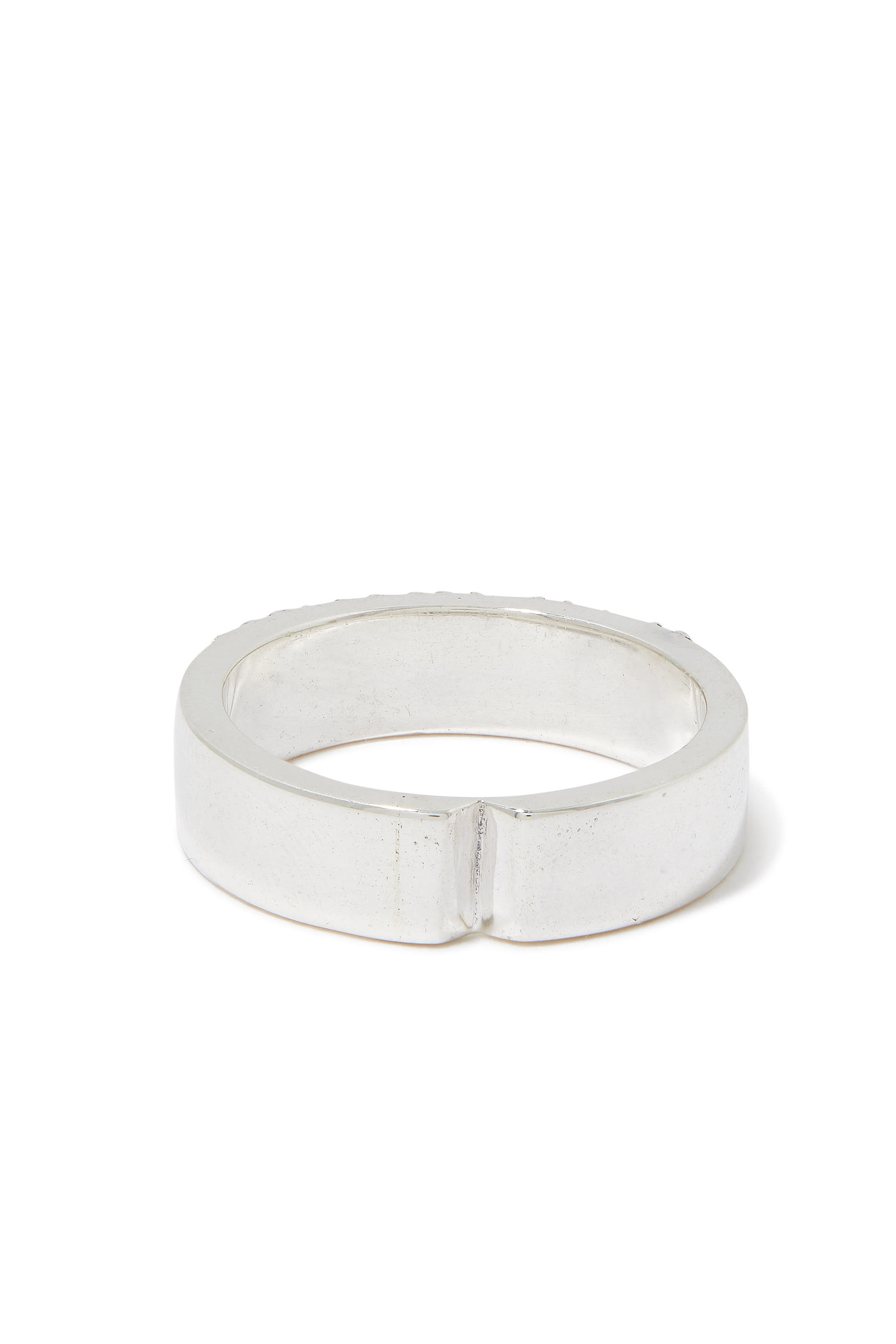 Split Heart Calligraphy Band For Him, Sterling Silver