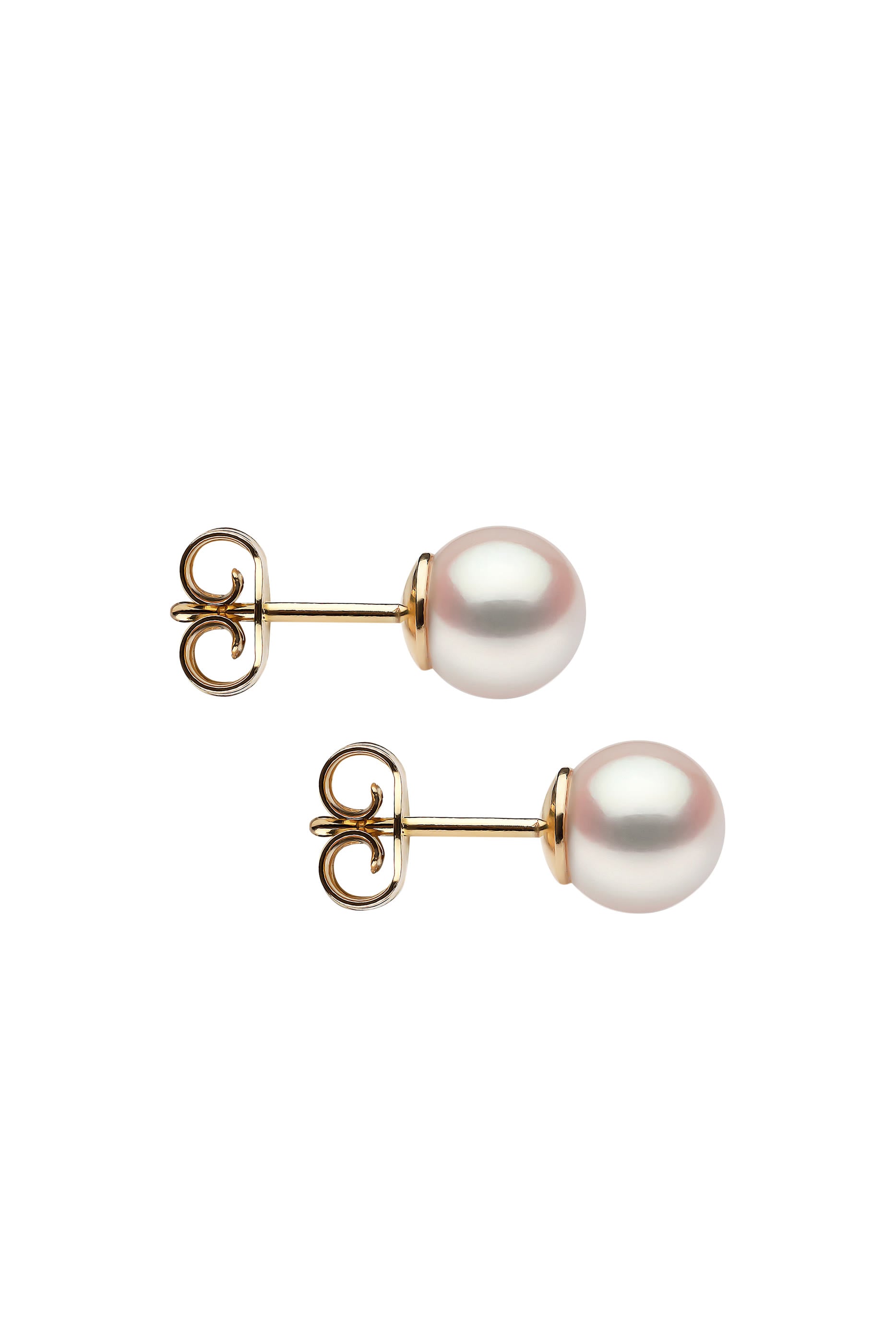 Classic Stud 7mm Earrings, 18k Yellow Gold & Pearl