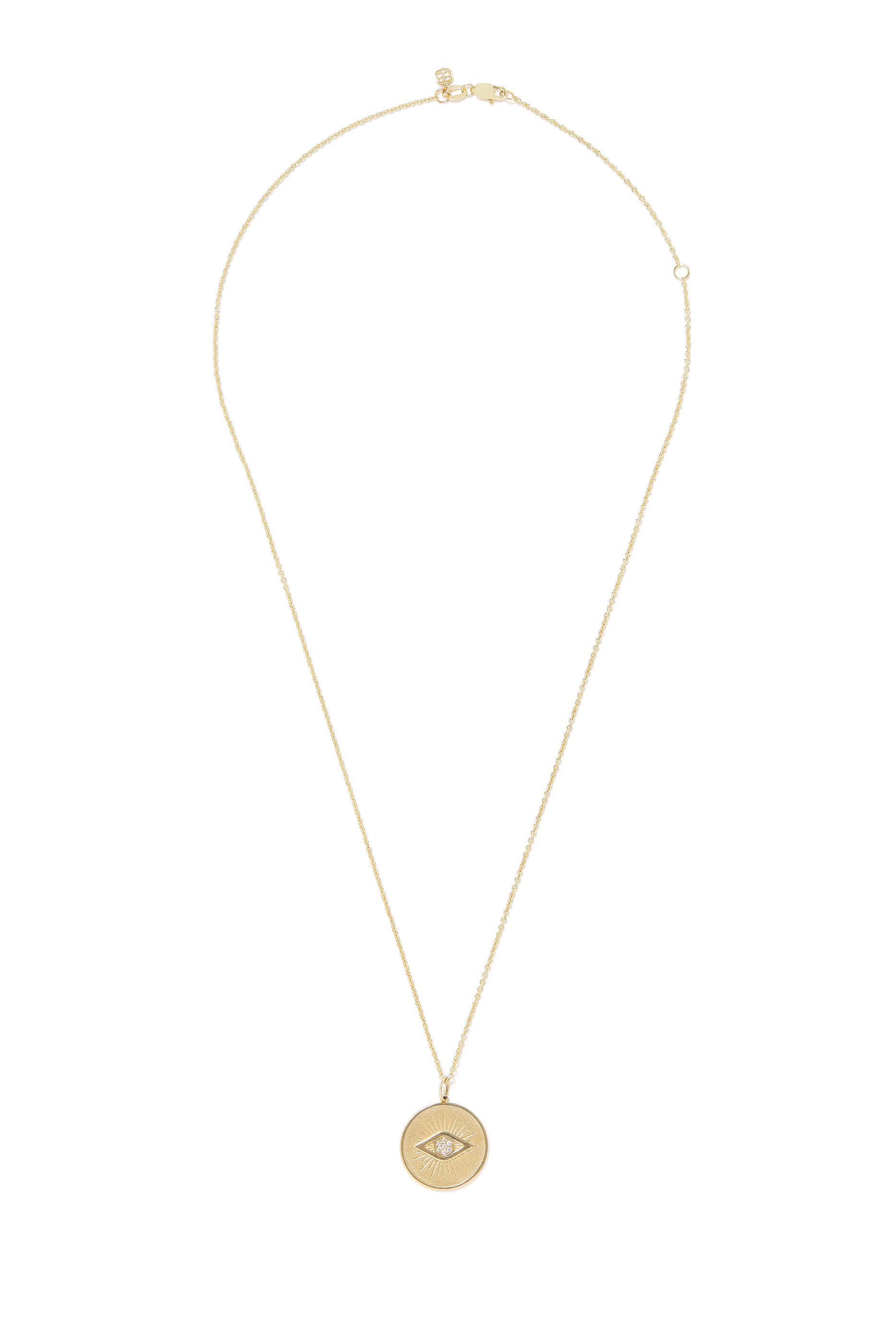 14K YG Diamond Evil Eye Coin Pendant