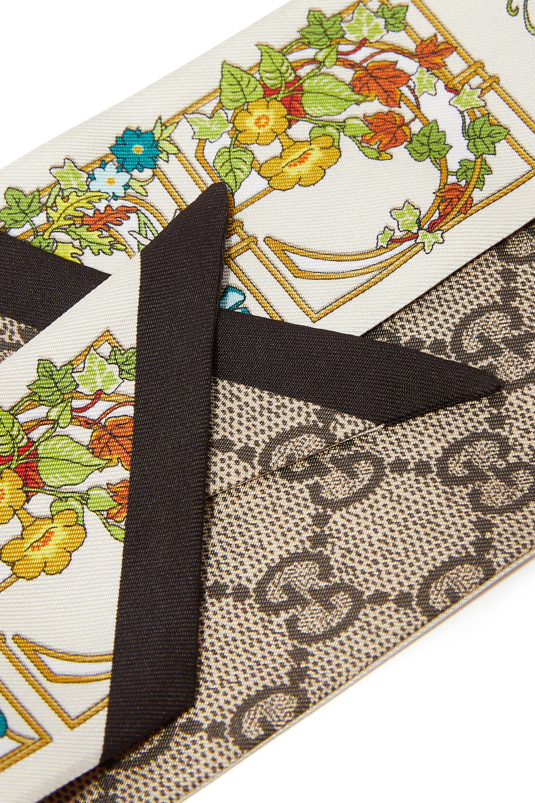 Animal & Floral Print Silk Neck Bow