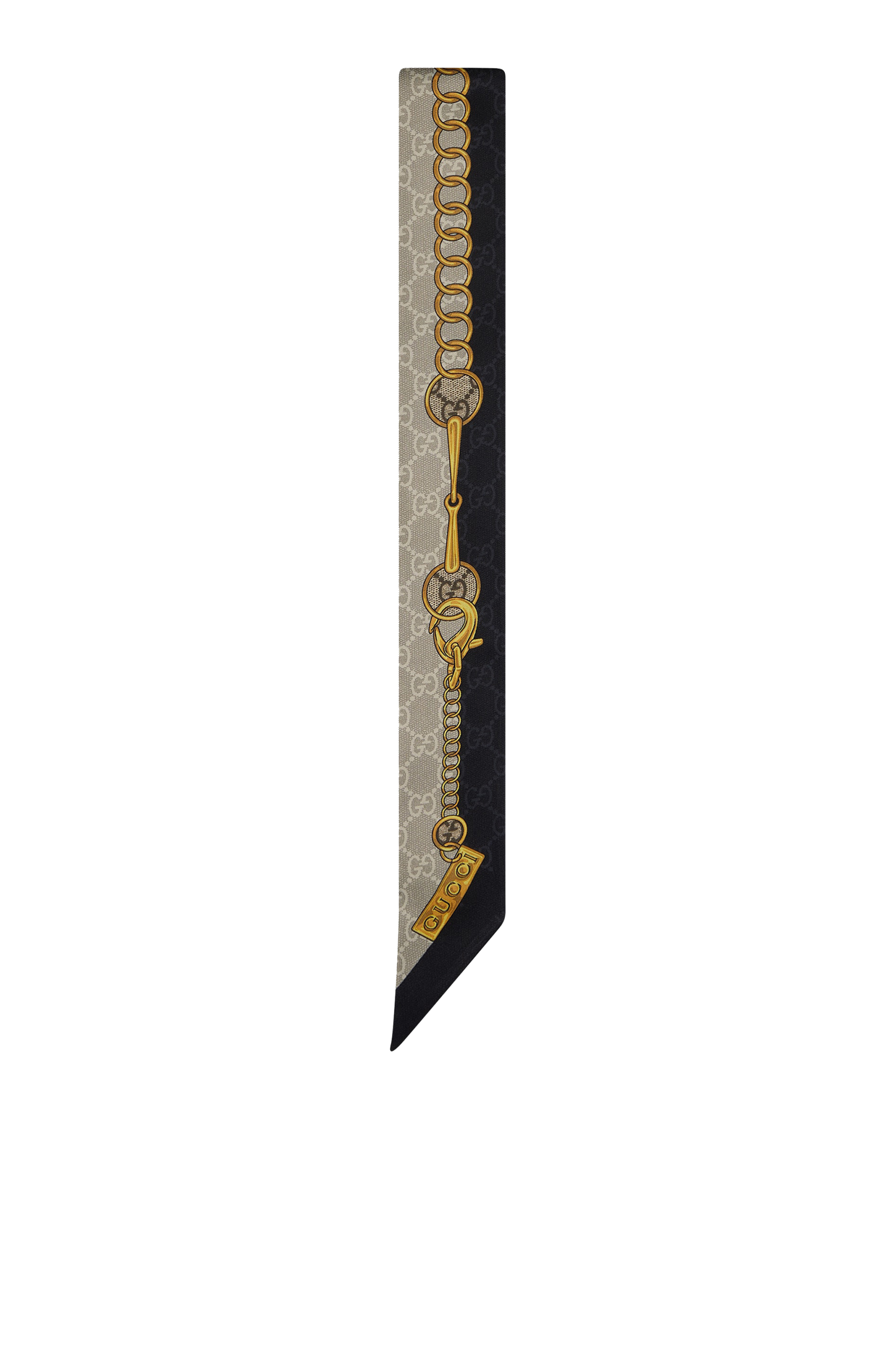 GG Chain Horsebit Silk Neck Bow