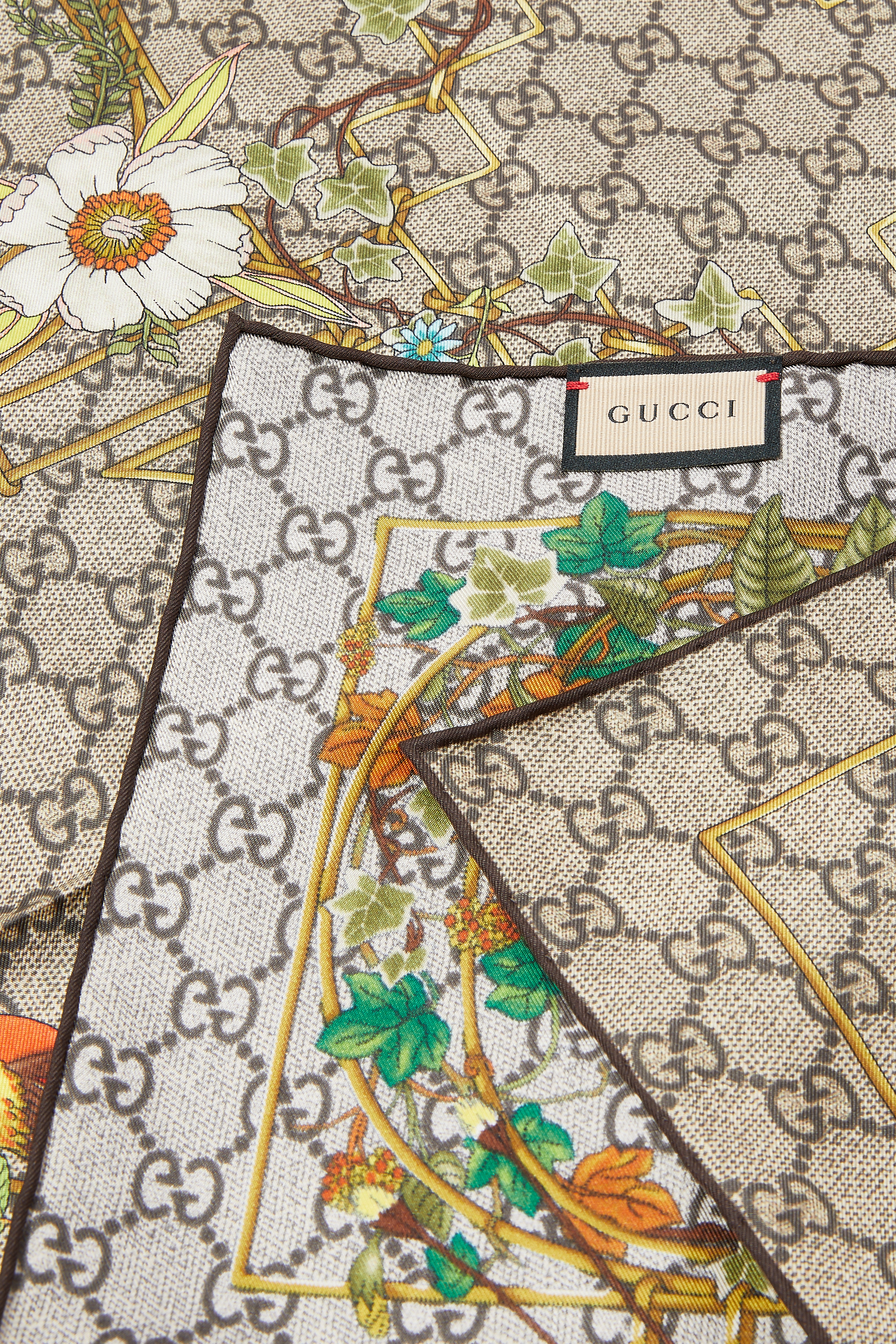 Animal & Floral Print Silk Scarf