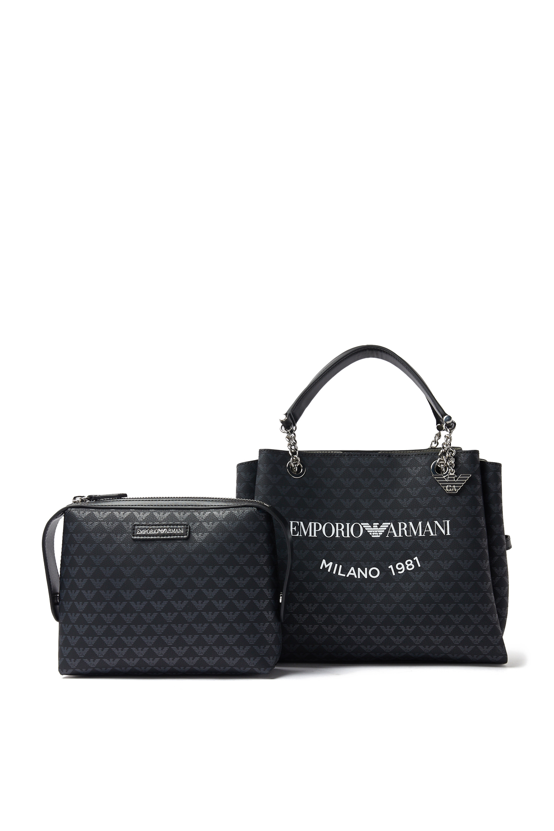 All-Over Eagle Shopper Bag with Eagle Charm