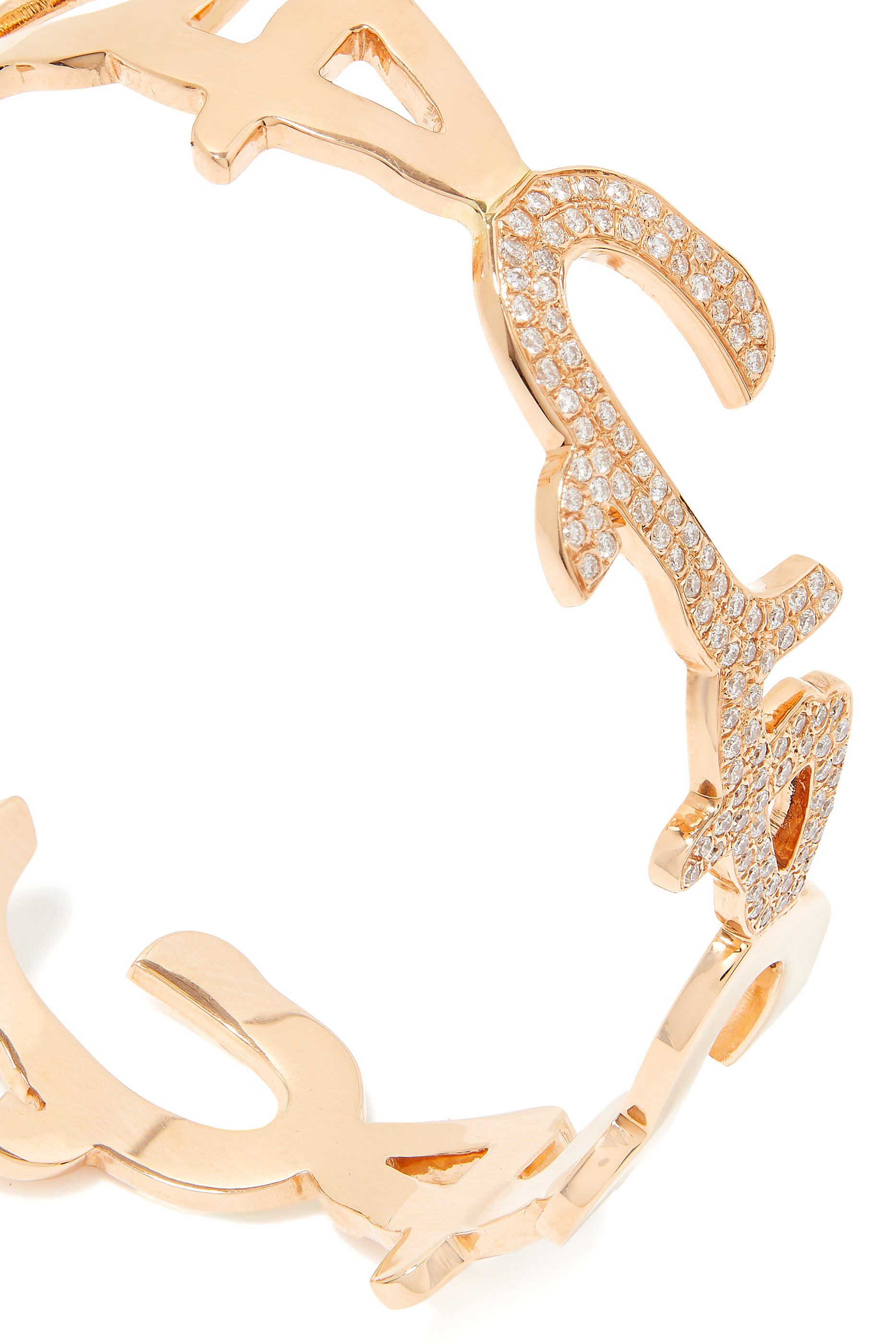 18k Rose Gold Hobb Diamond Love Cuff