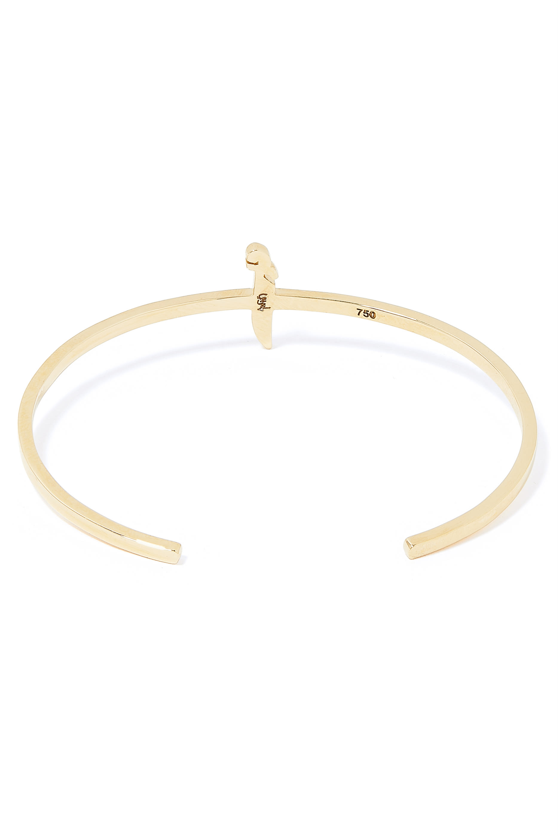 Oula Letter A Cuff Bracelet, 18k Yellow Gold with Diamonds