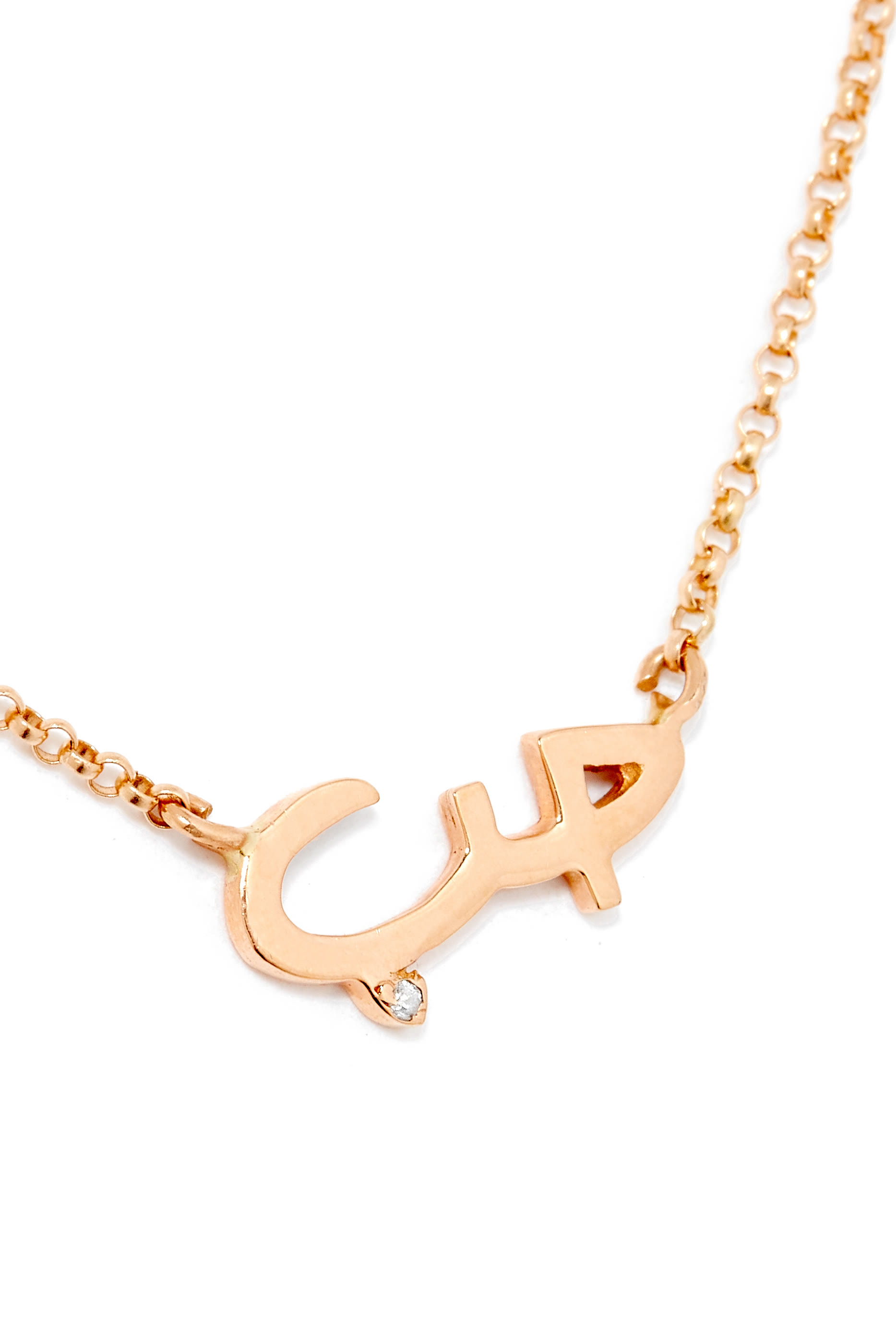 Hobb Chain Necklace, 18k Rose Gold & Diamonds