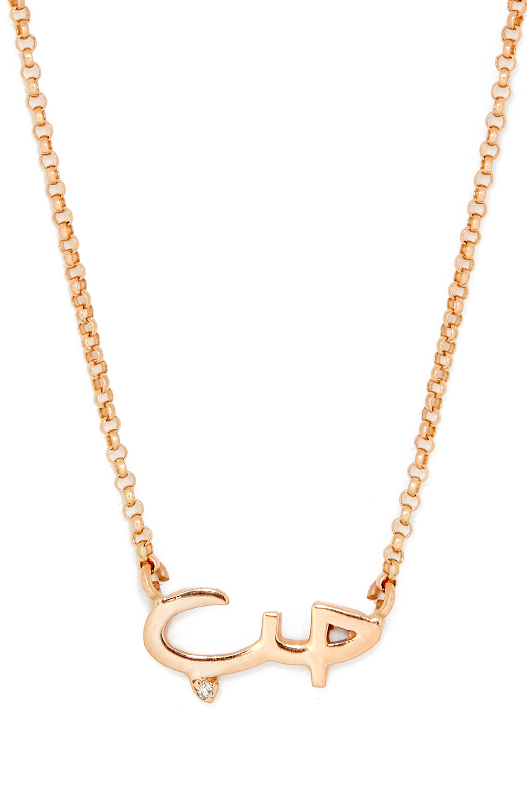 Hobb Chain Necklace, 18k Rose Gold & Diamonds