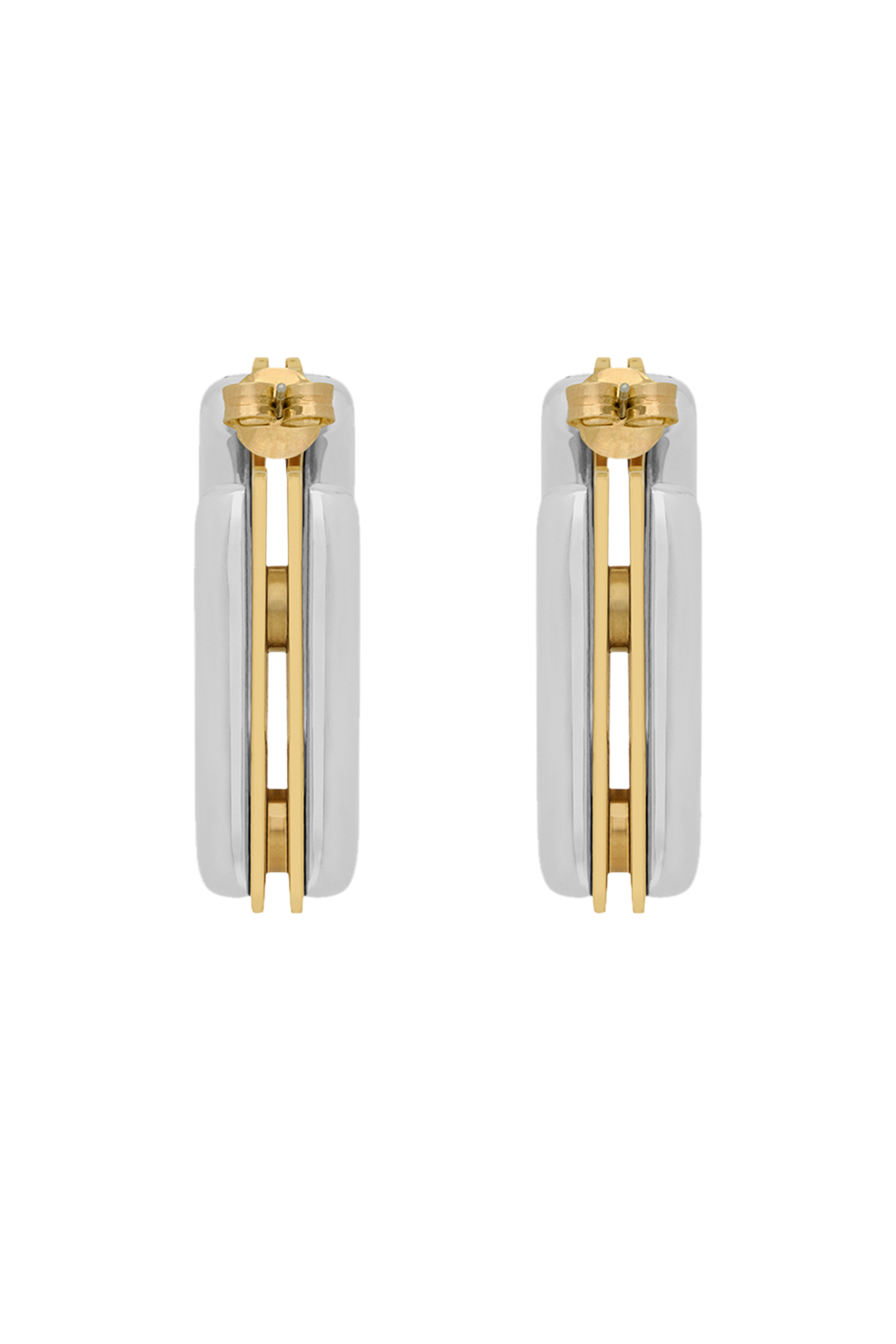 Split Square Hoop Earrings in Metal