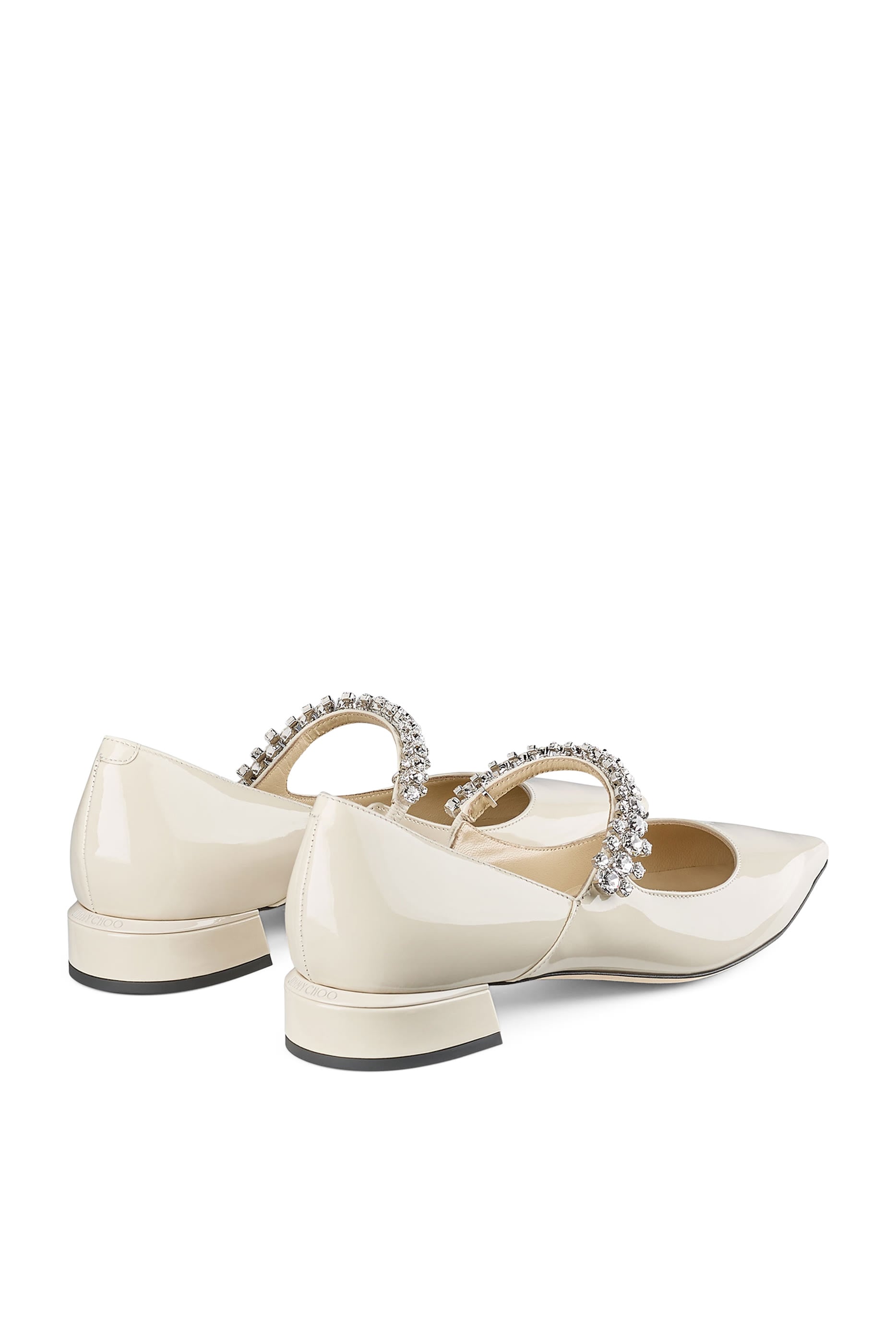 Linen Patent Leather Ballerian with Crystal Strap