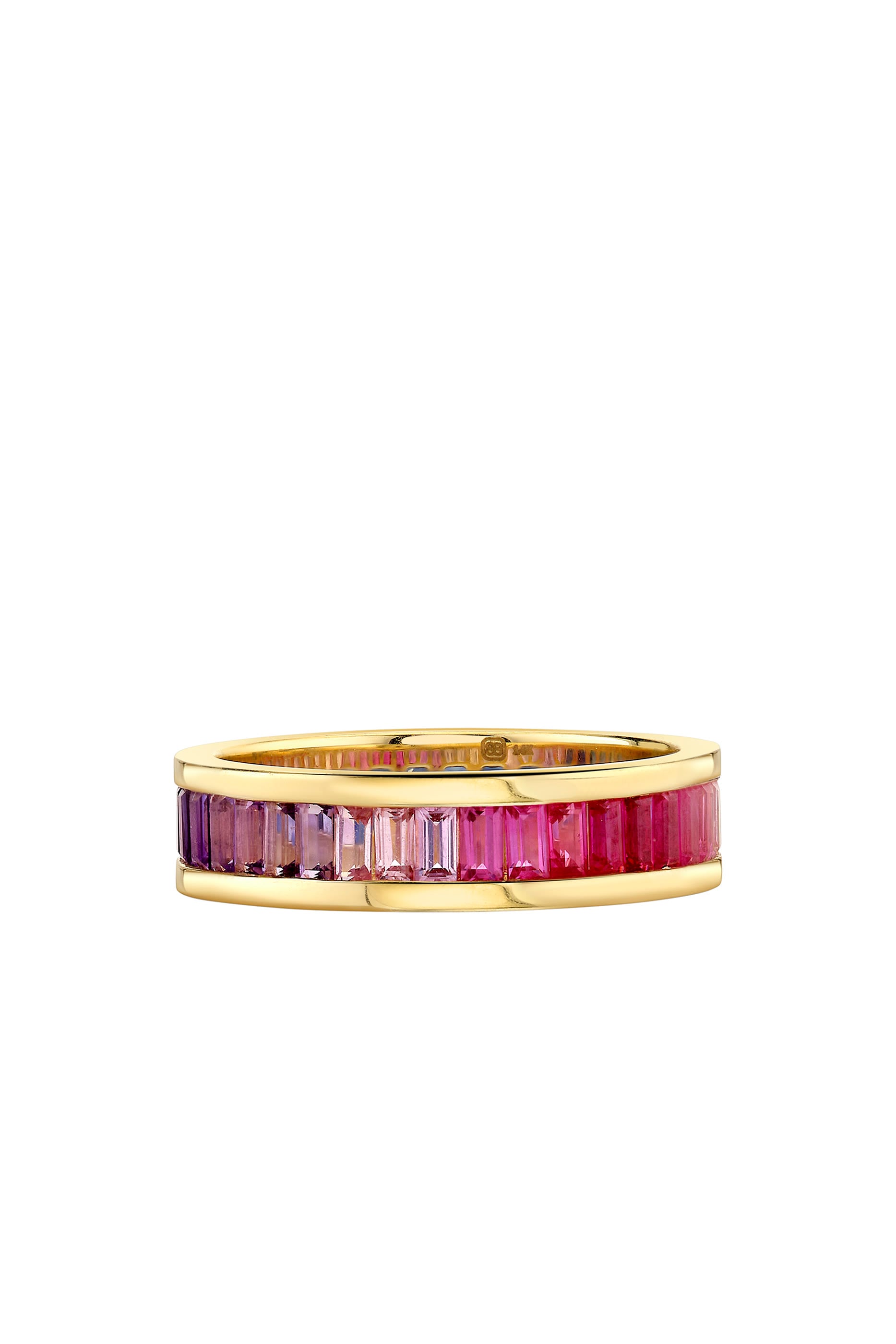 	14K YG Multistone Baguette Channel Set Eternity Ring