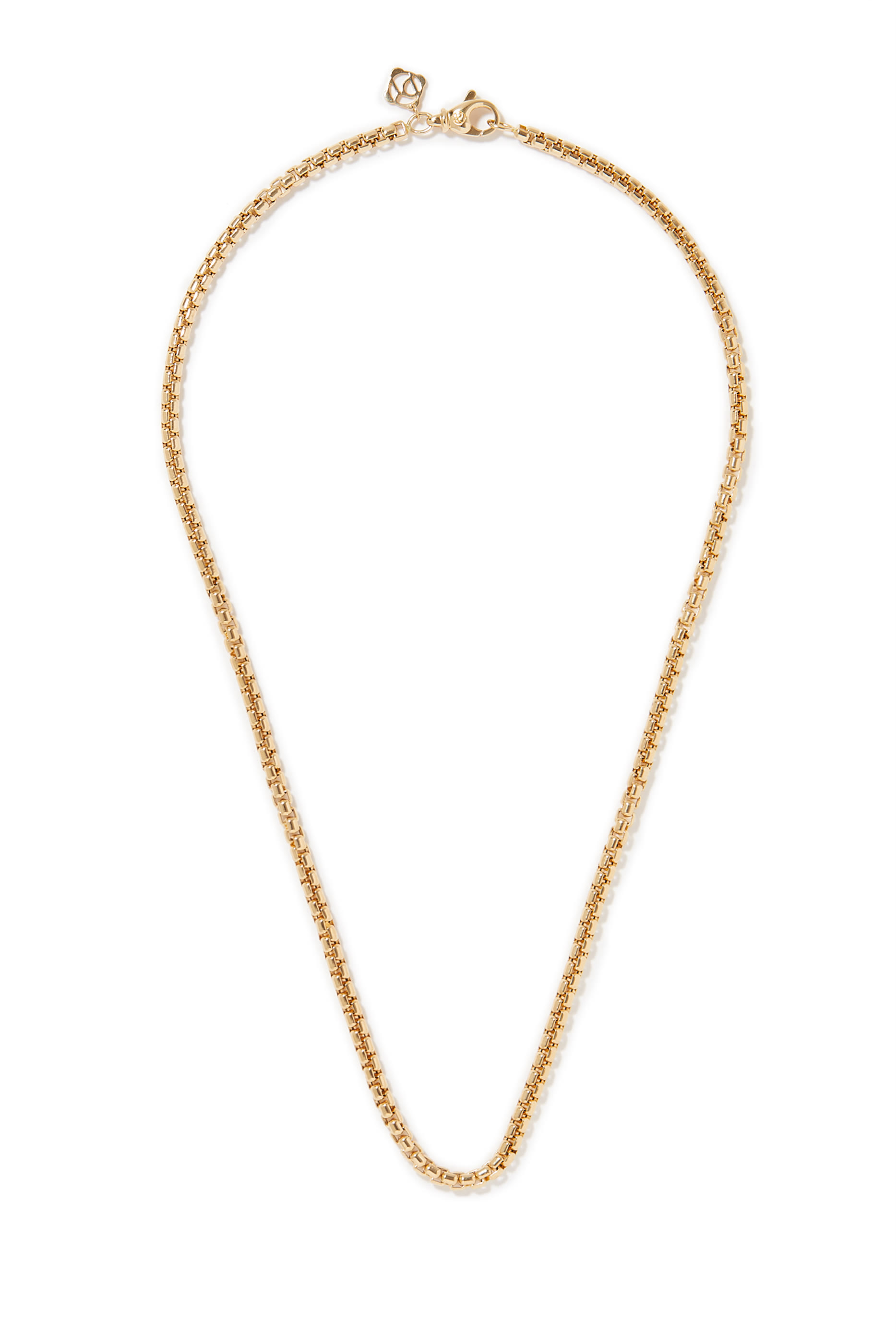 Box Chain Necklace, 18K Yellow Gold