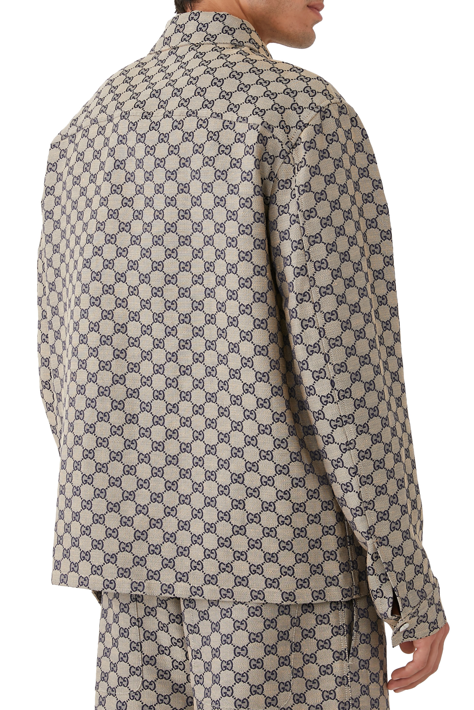 GG Linen Blend Canvas Jacket
