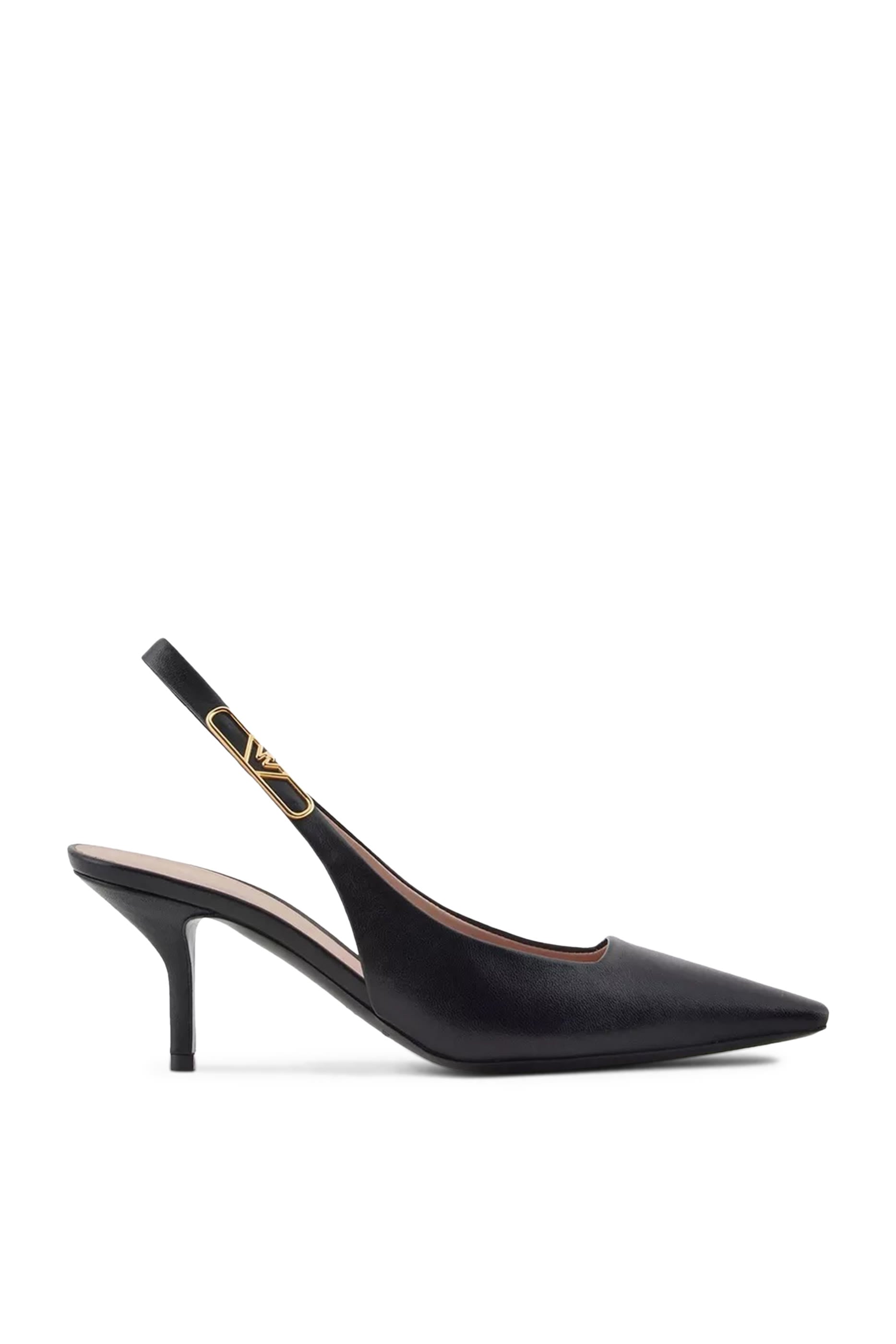 Patent Leather Slingback Court Shoes with Eagle Plate