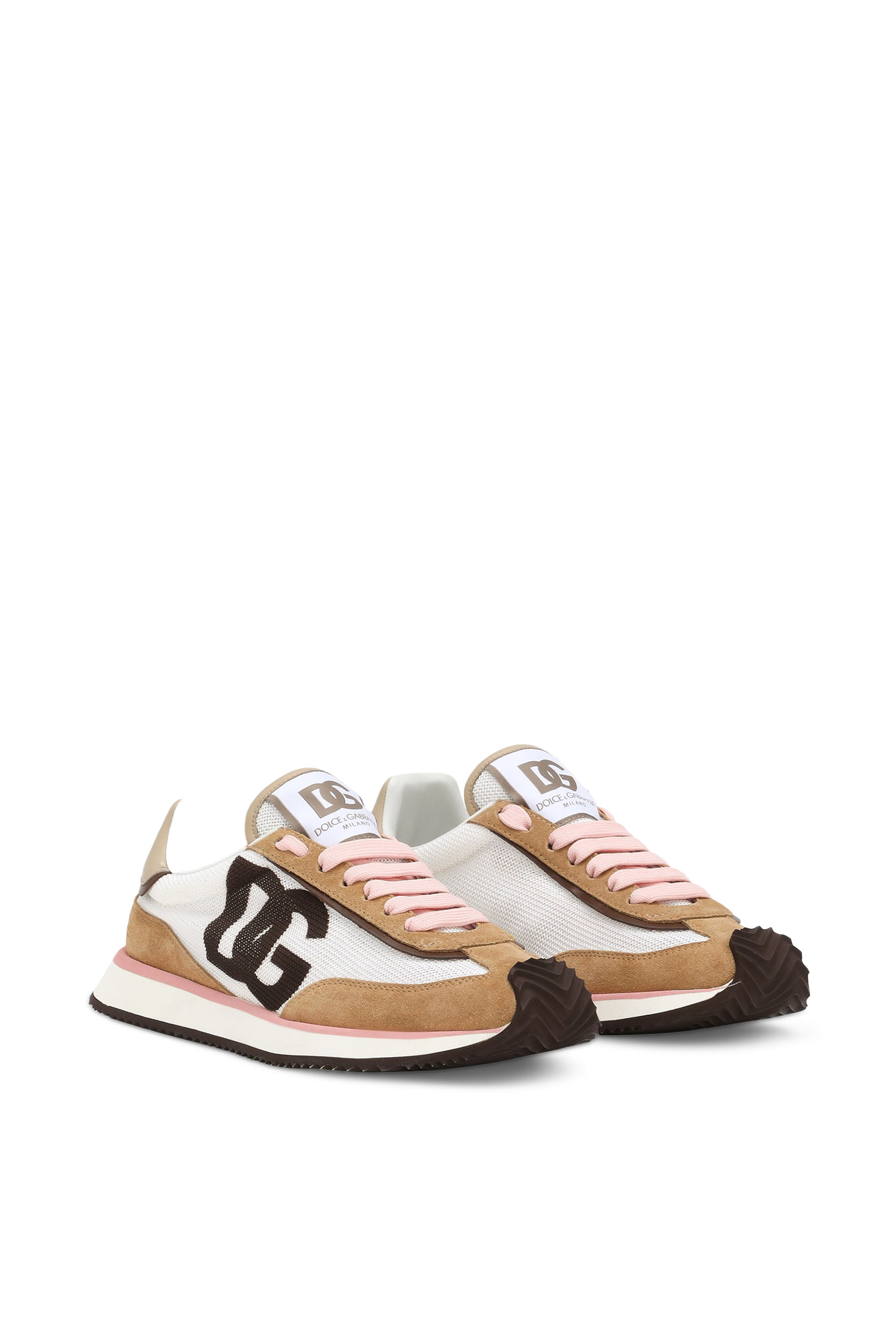 Mixed-Material Cushion Sneakers