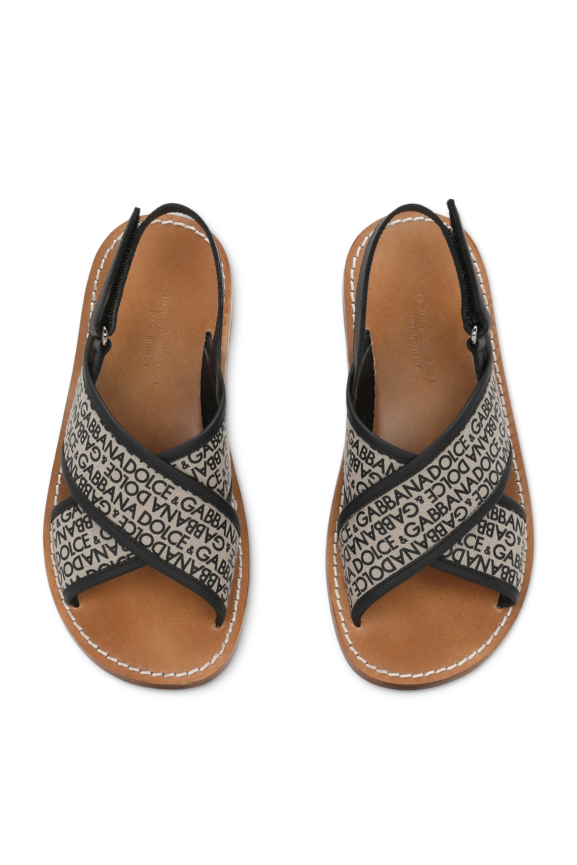 Kids Canvas Sandals with DG Logo Print