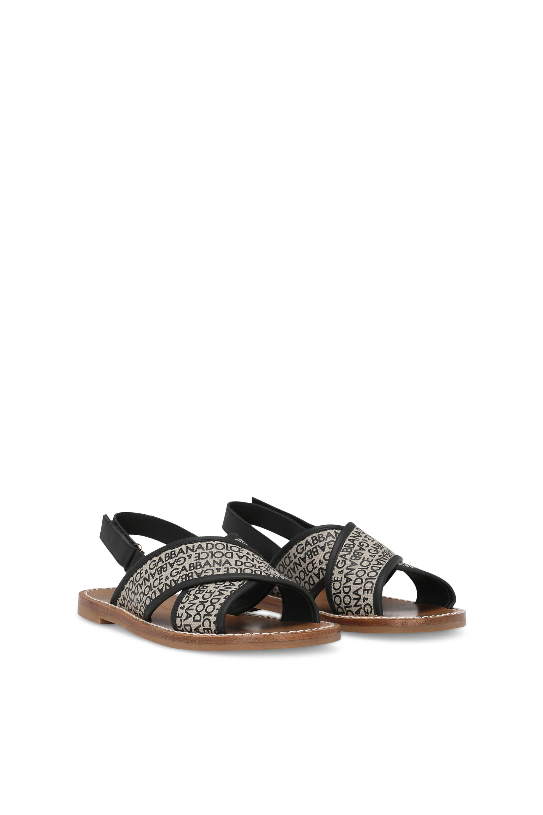 Kids Canvas Sandals with DG Logo Print