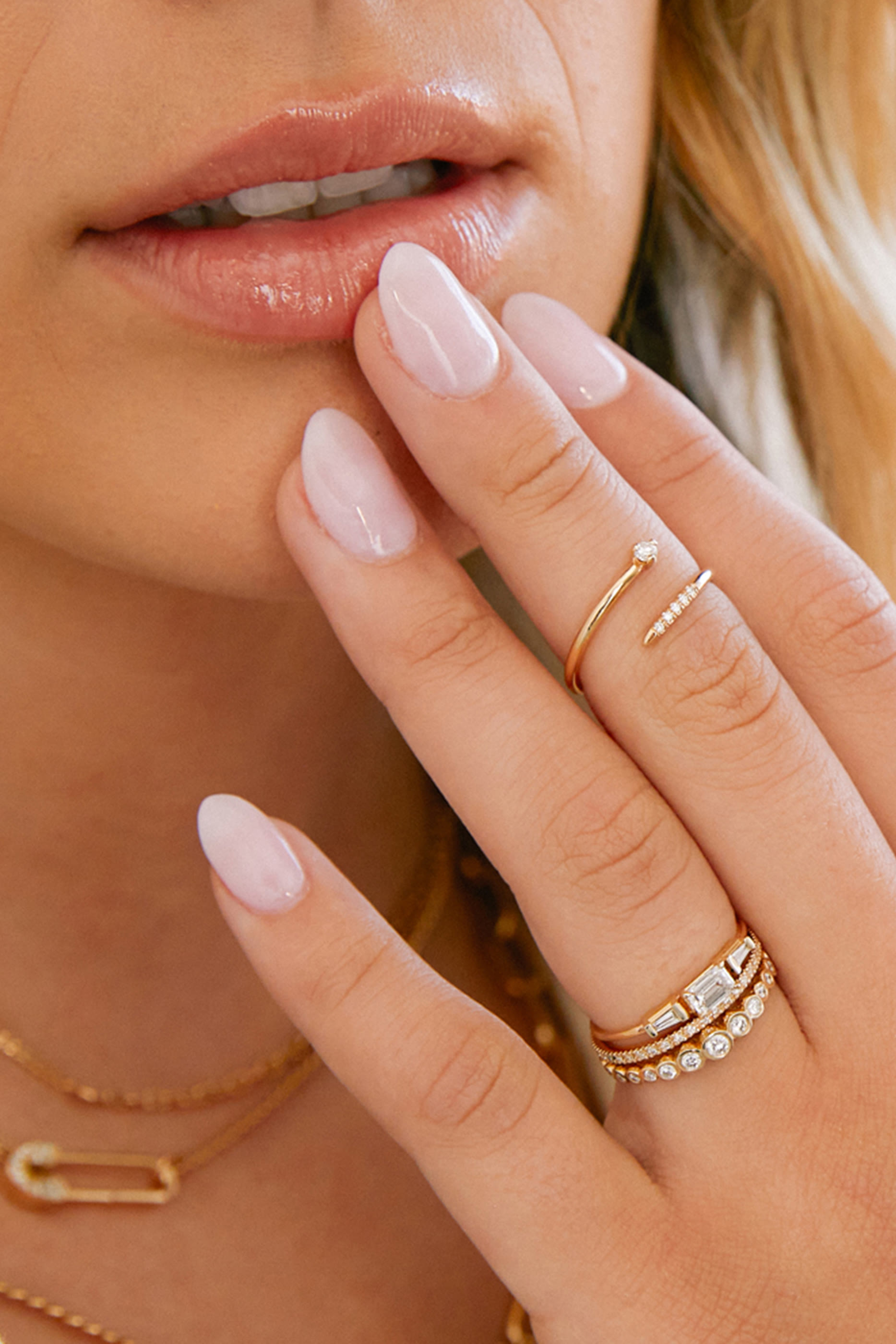 Prong & Pavé Diamond Bypass Ring, 14K Yellow Gold & Diamonds