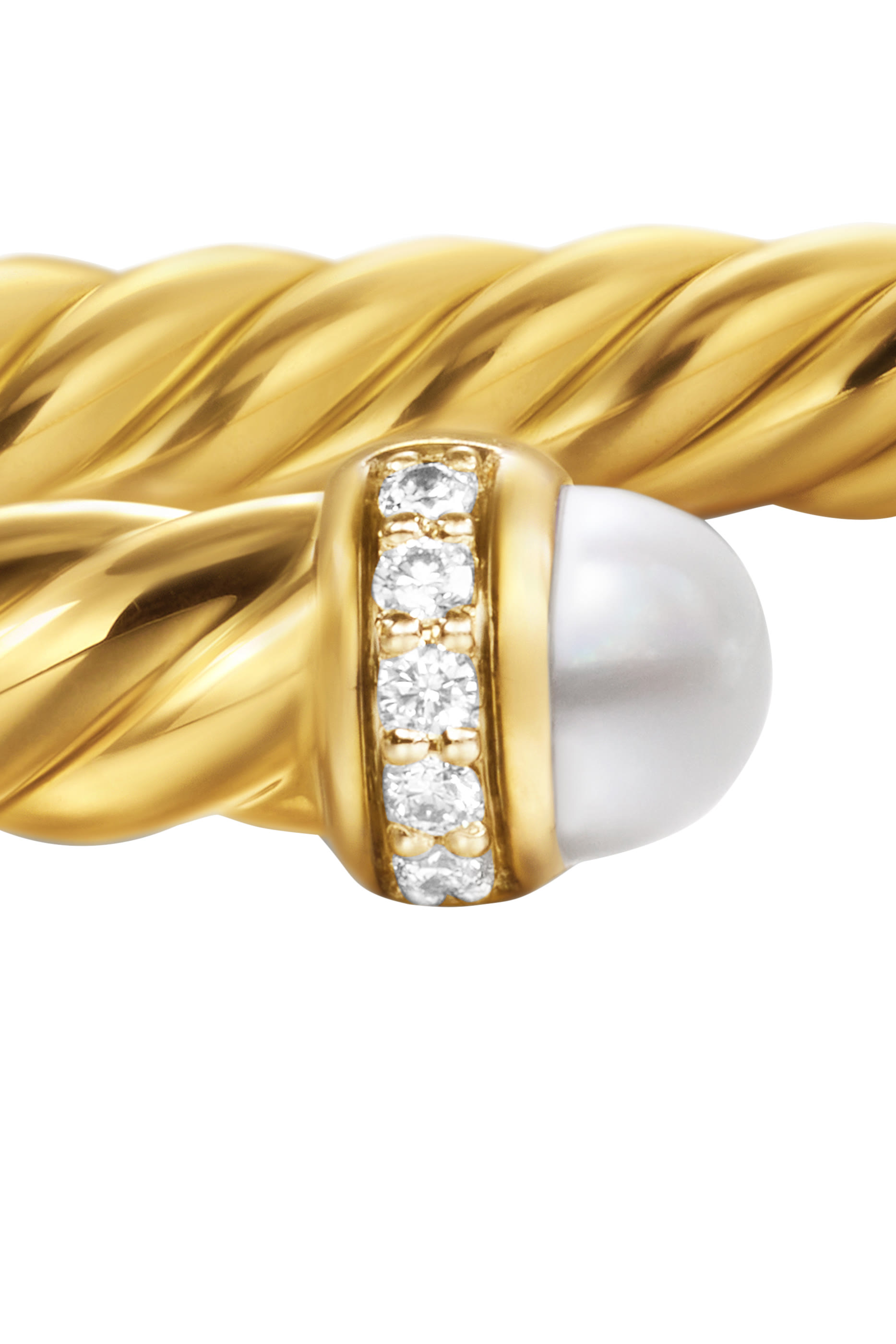 Cablespira® Flex Bracelet, 18K Yellow Gold, Diamonds, Pearl