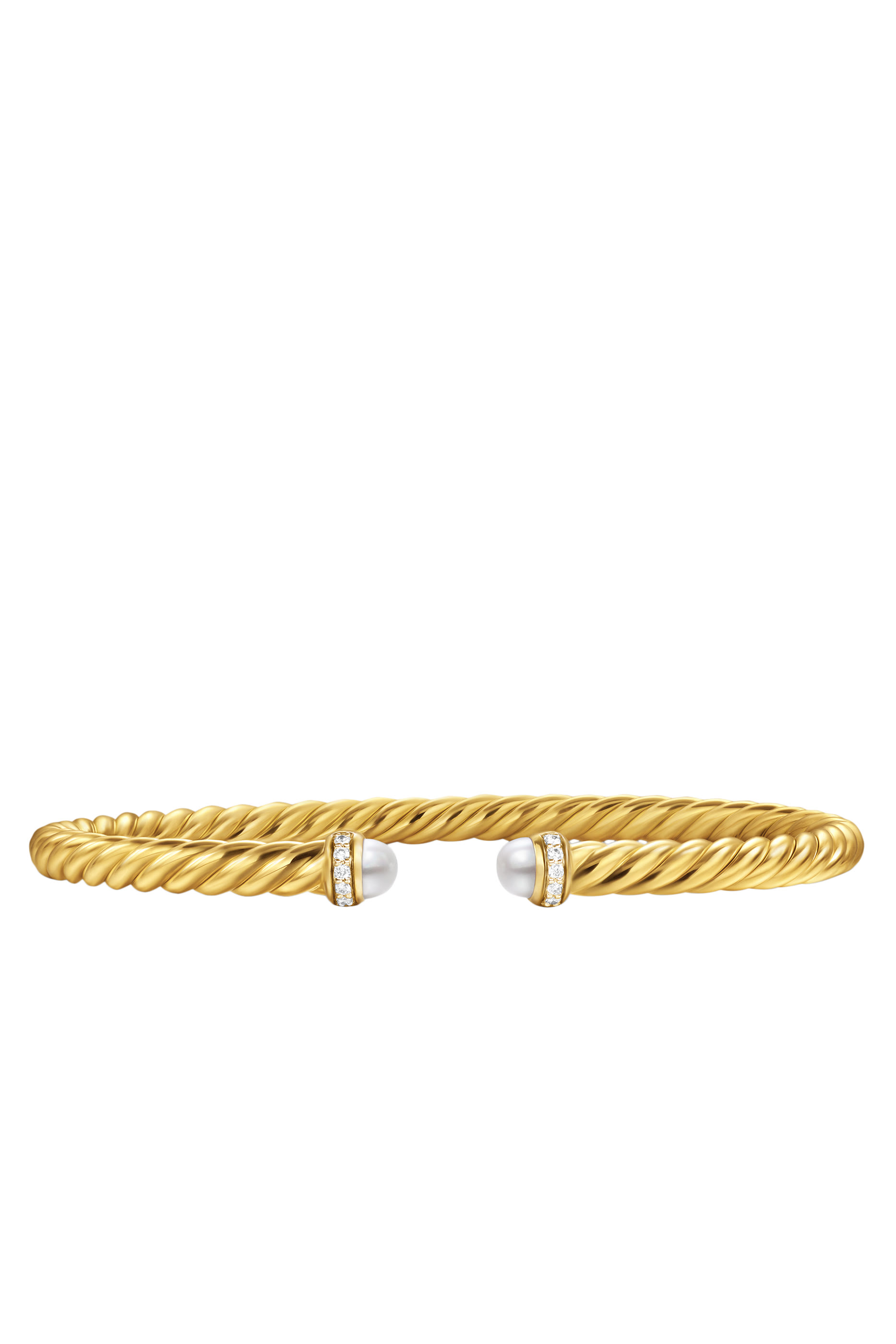 Cablespira® Flex Bracelet, 18K Yellow Gold, Diamonds, Pearl