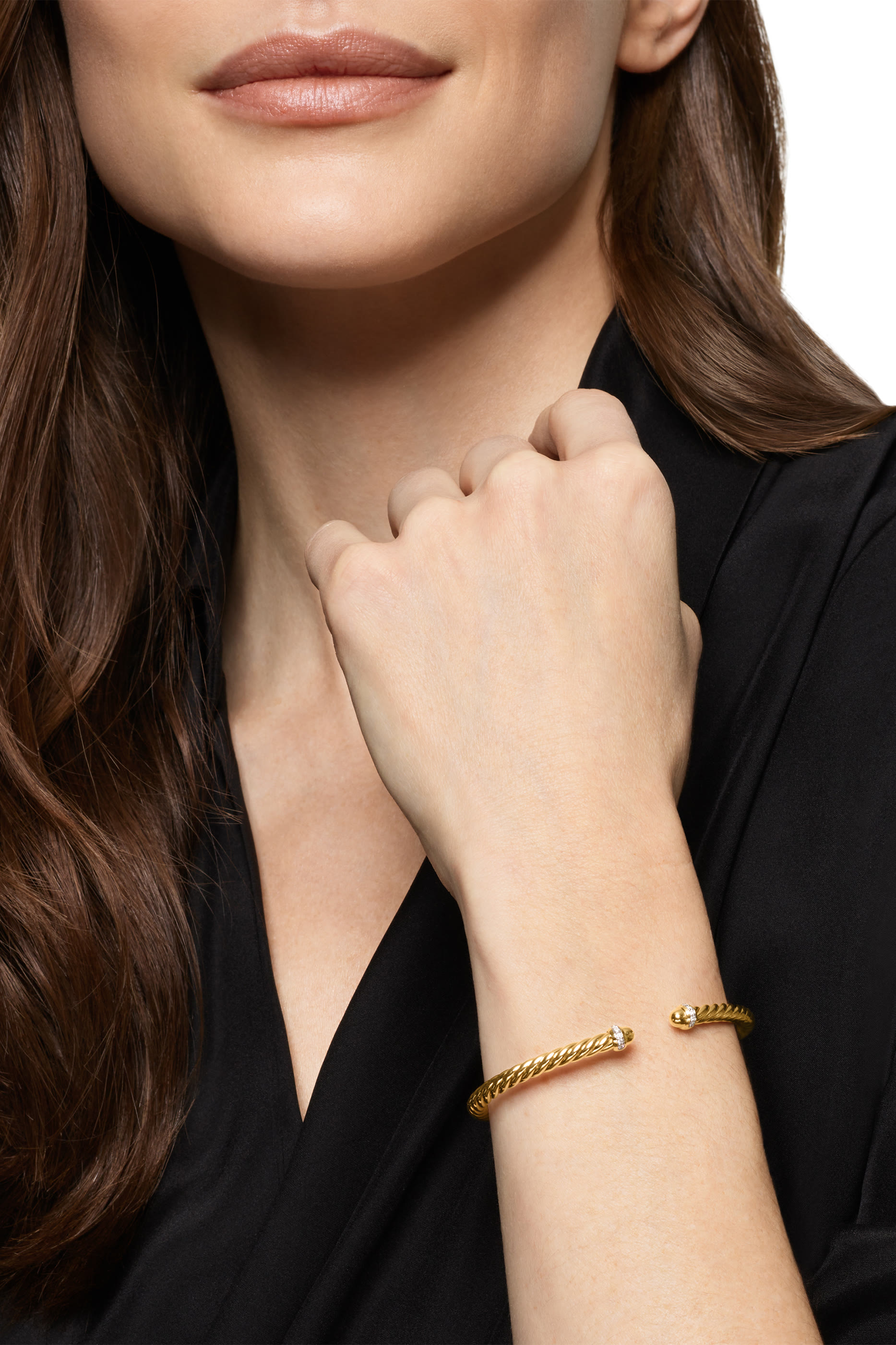 Cablespira® Flex Bracelet, 18K Yellow Gold, Amethyst & Diamonds
