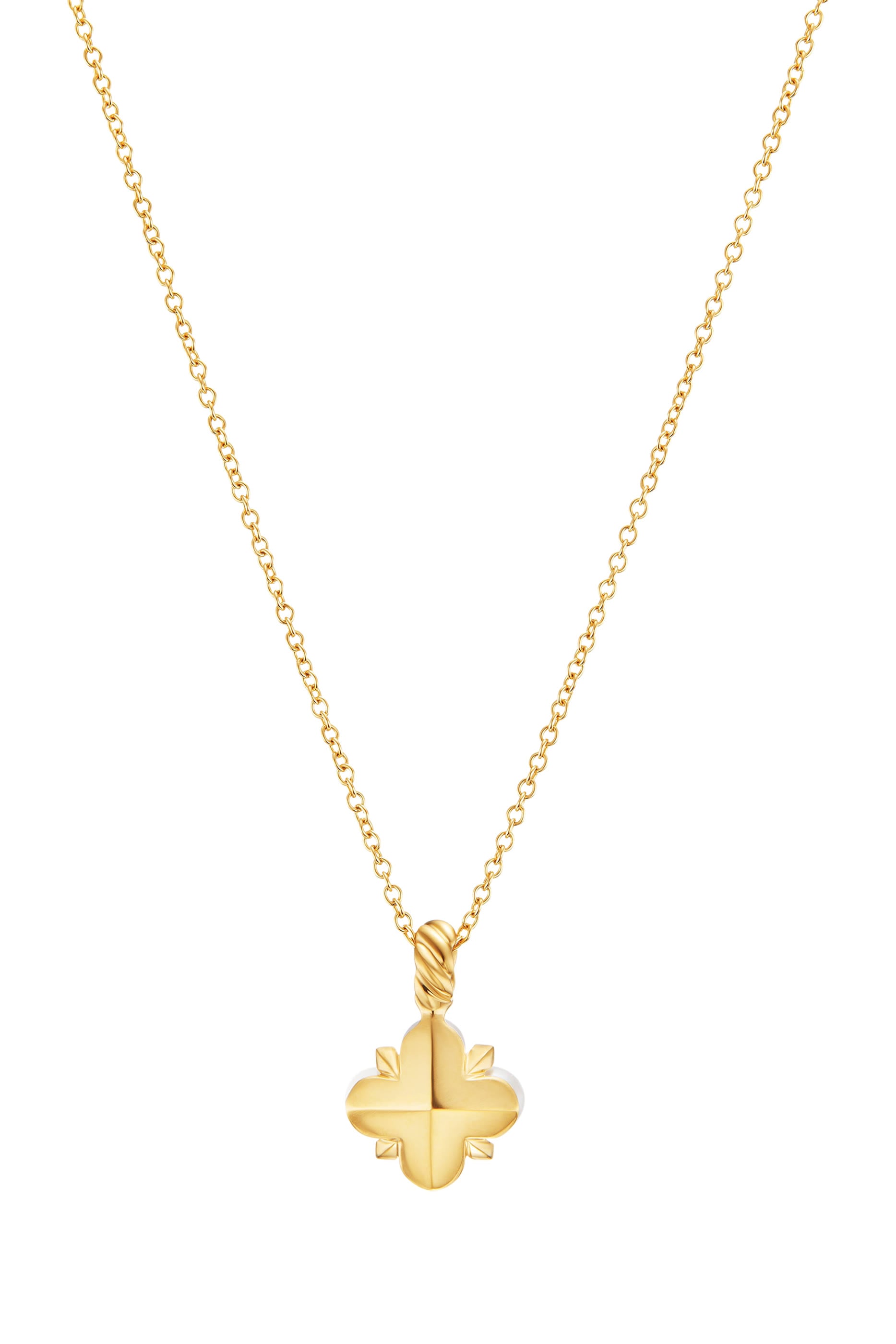 Petite Modern Renaissance® Pendant Necklace, 18k Yellow Gold & Akoya White Pearls, Diamonds