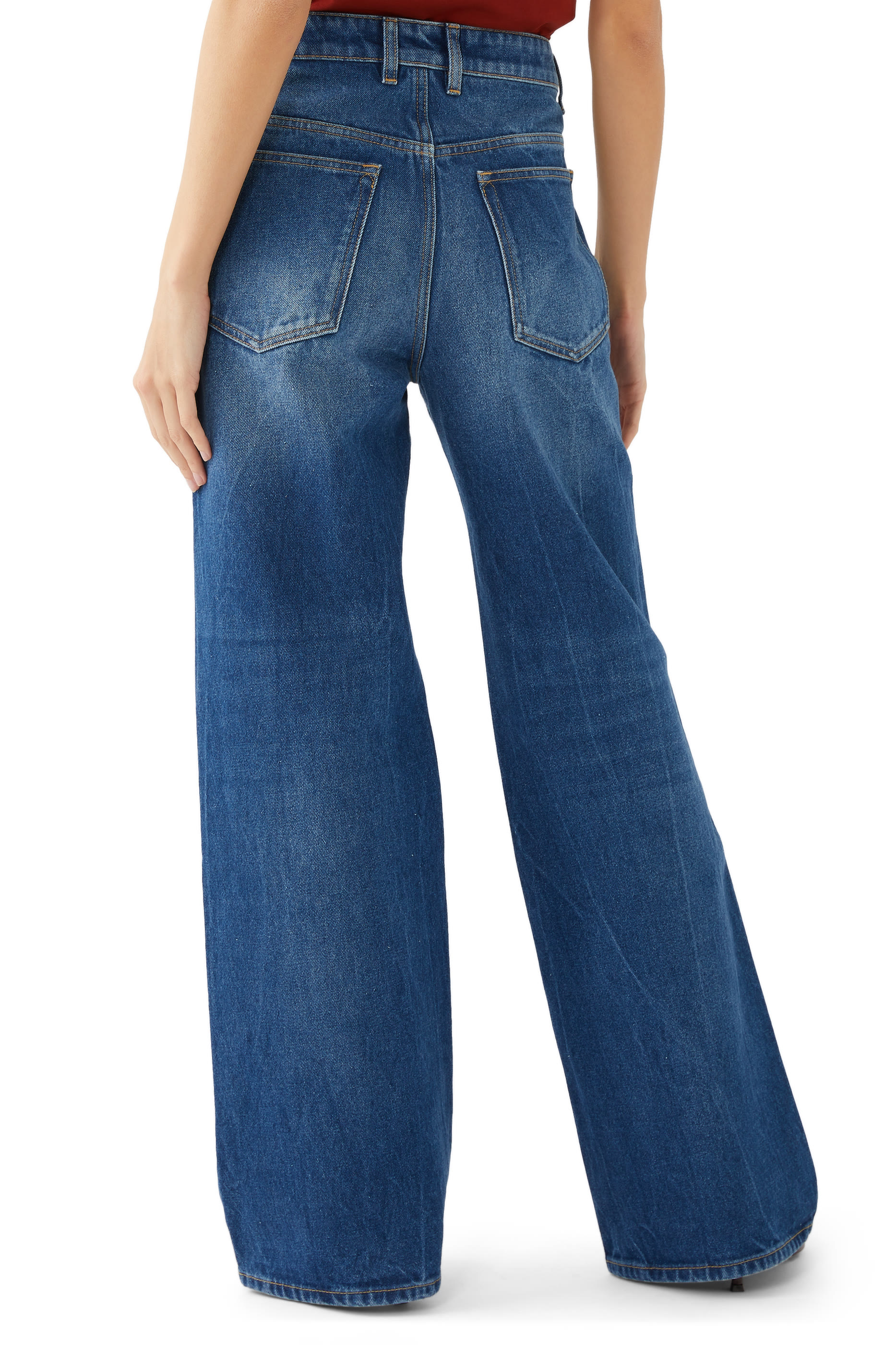 Straight-Cut Denim Jeans