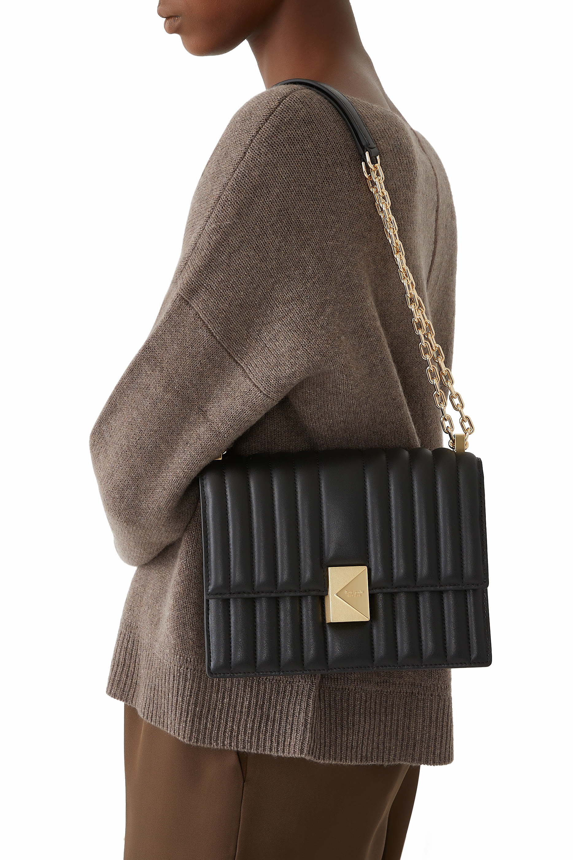 Deco Quilted Chain Shoulder Bag