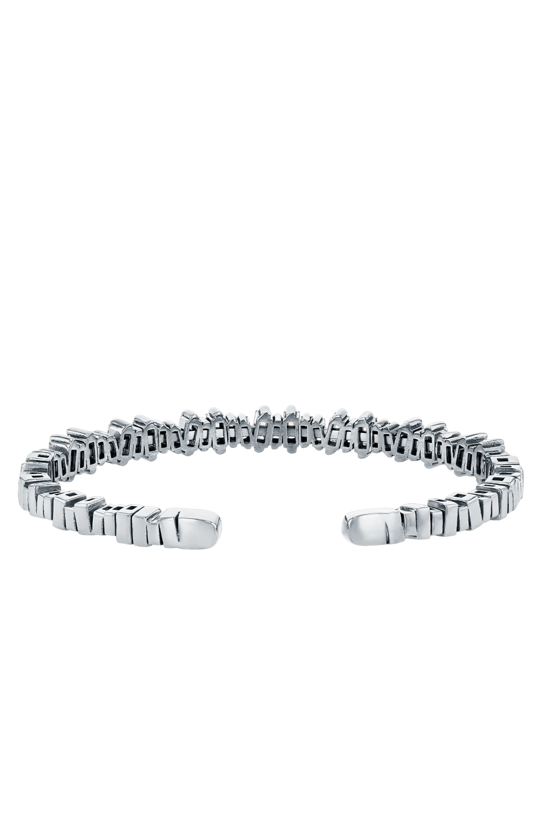 Classic Fireworks Baguette Bangle, 18K White Gold & Diamonds