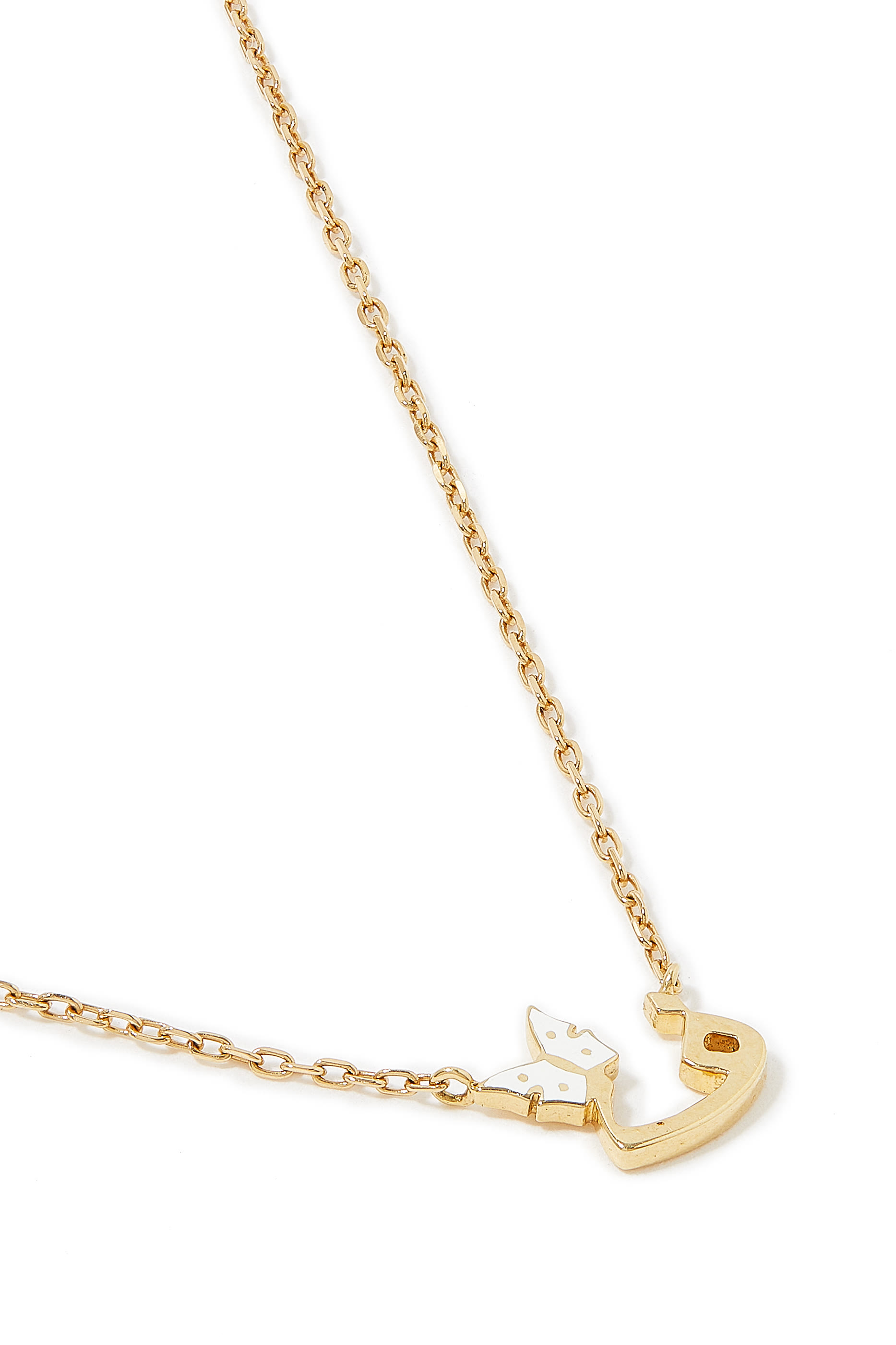Kids 'Faa' Letter Pendant Necklace, 18kt Gold, Enamel