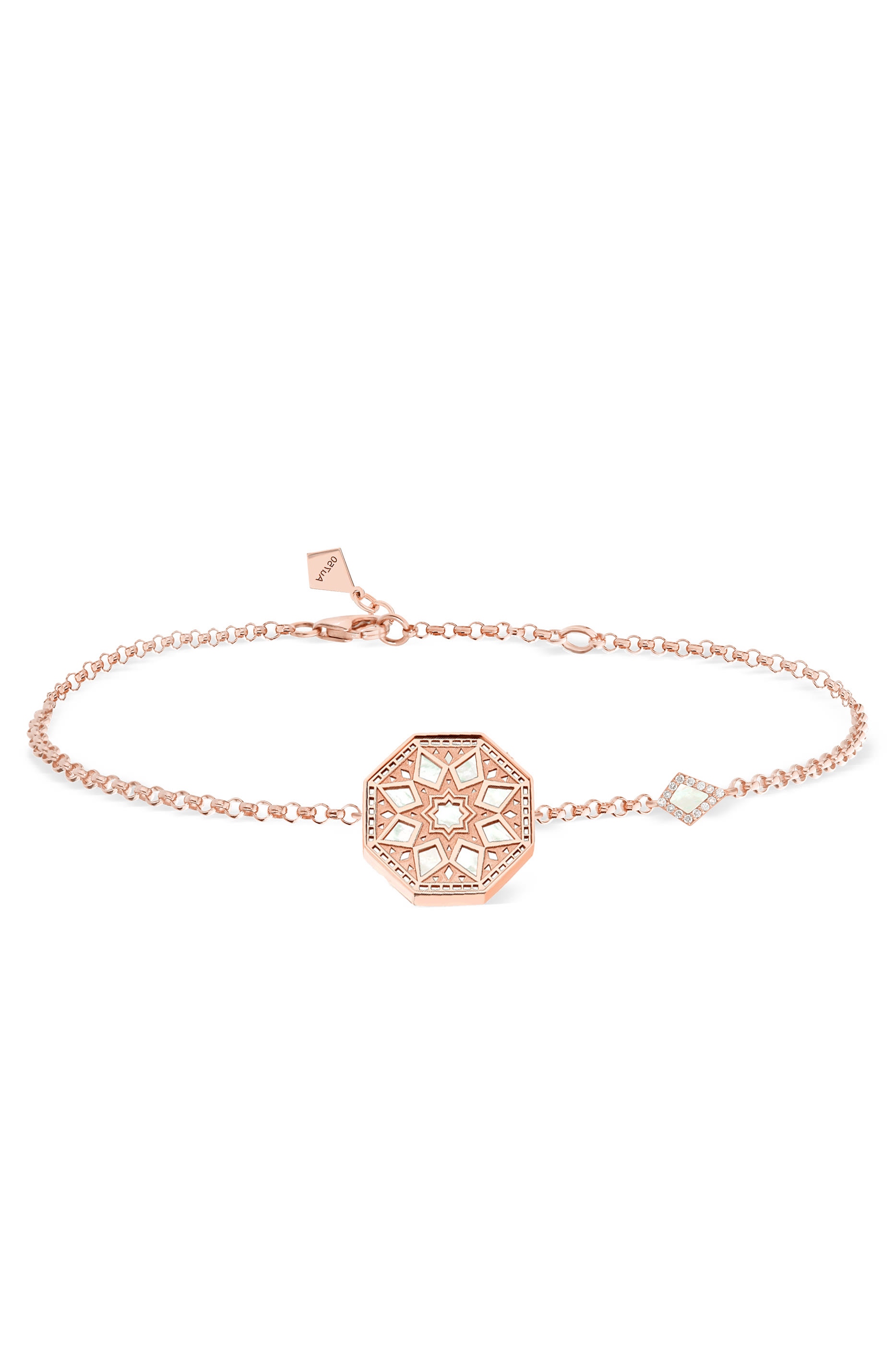  Classic Turath Bracelet,  18K Rose Gold, Mother of Pearl & Diamonds