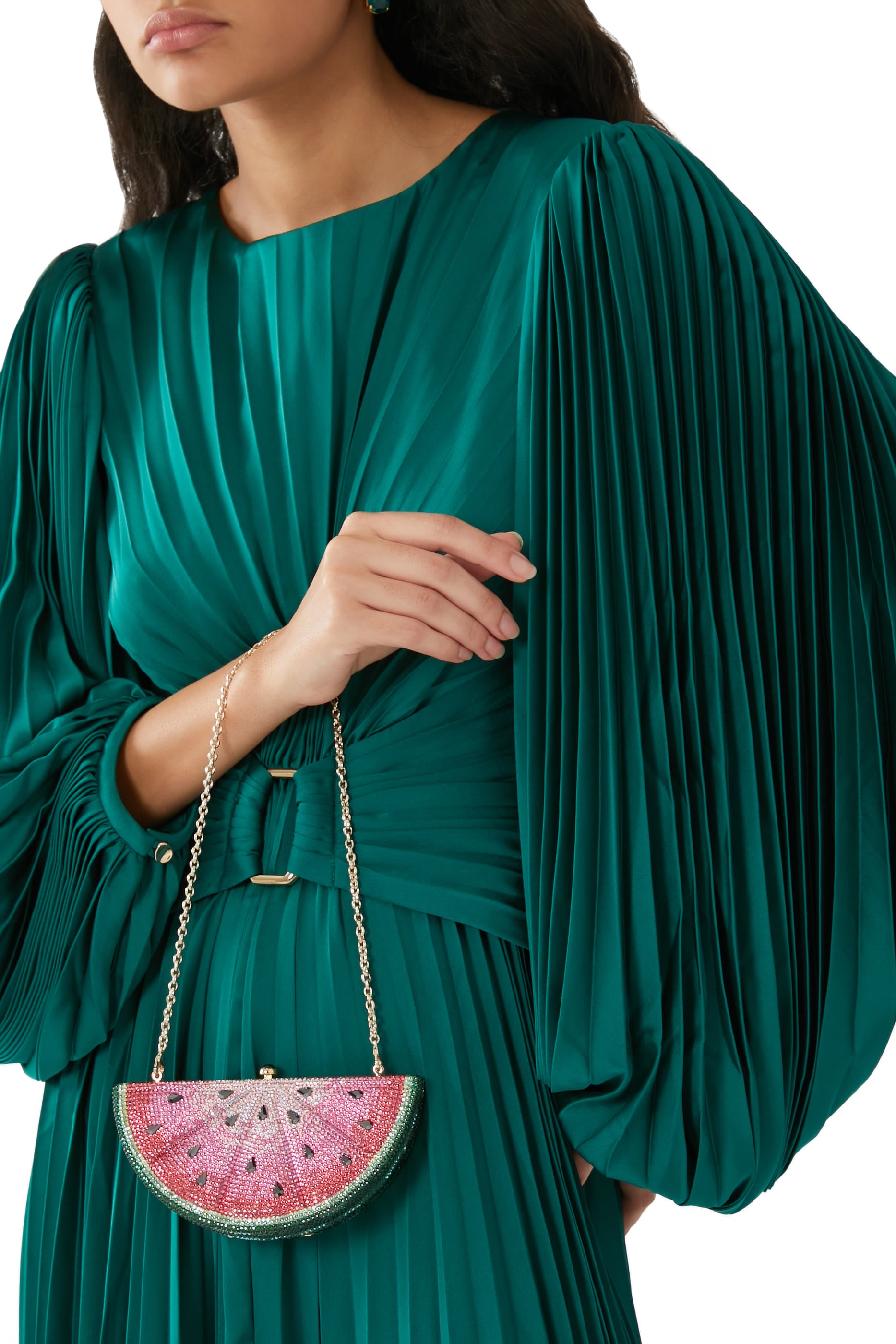 Watermelon Slice Crystal Clutch Bag