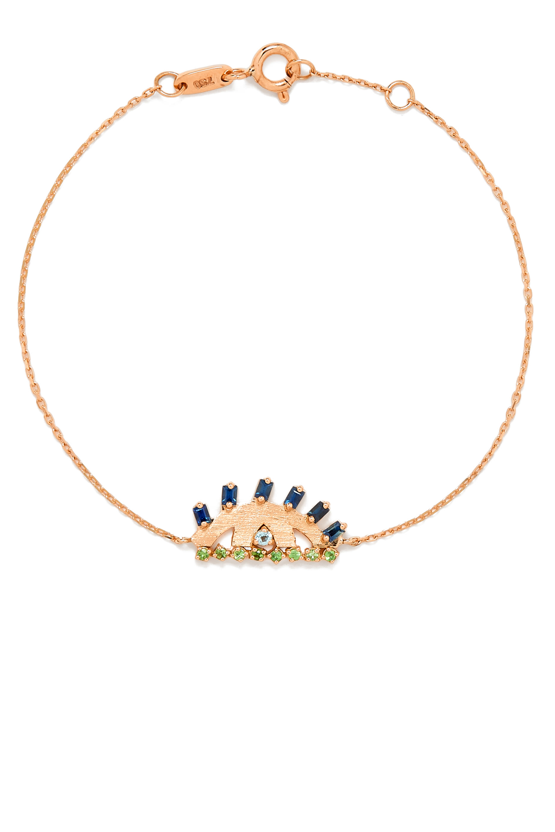 Ya Ein Bracelet, 18k Pink Gold & Topaz, Emerald, Sapphire